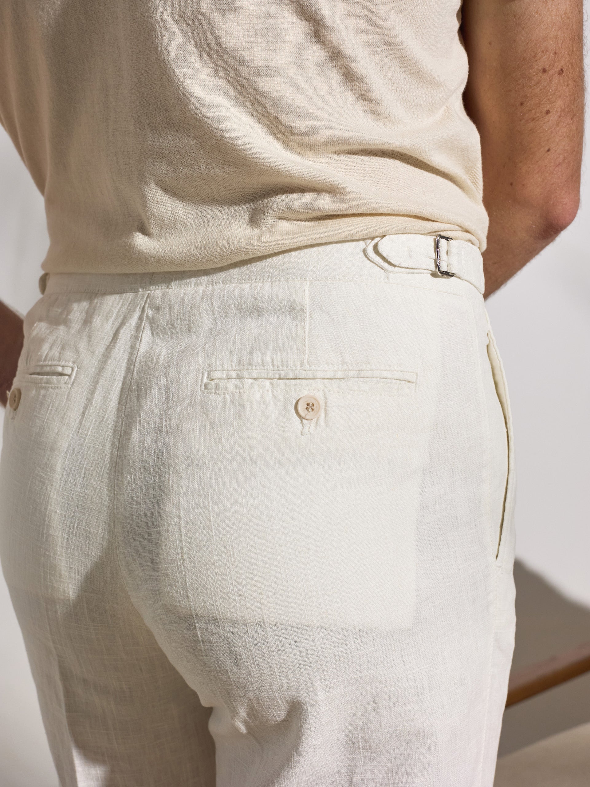 Unique pleated beige dress pants