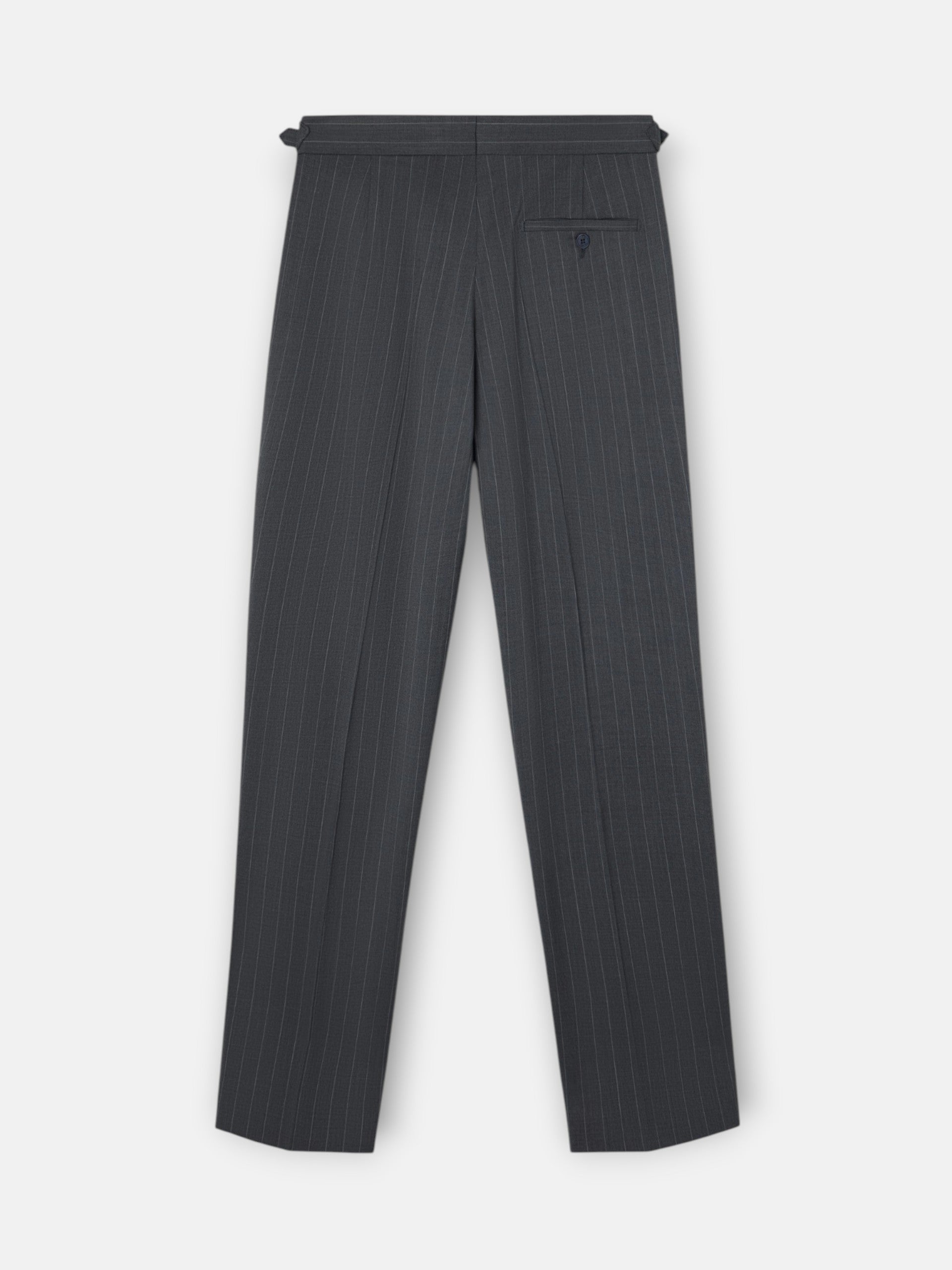 Pantalon de costume croisé à rayures diplomatiques gris