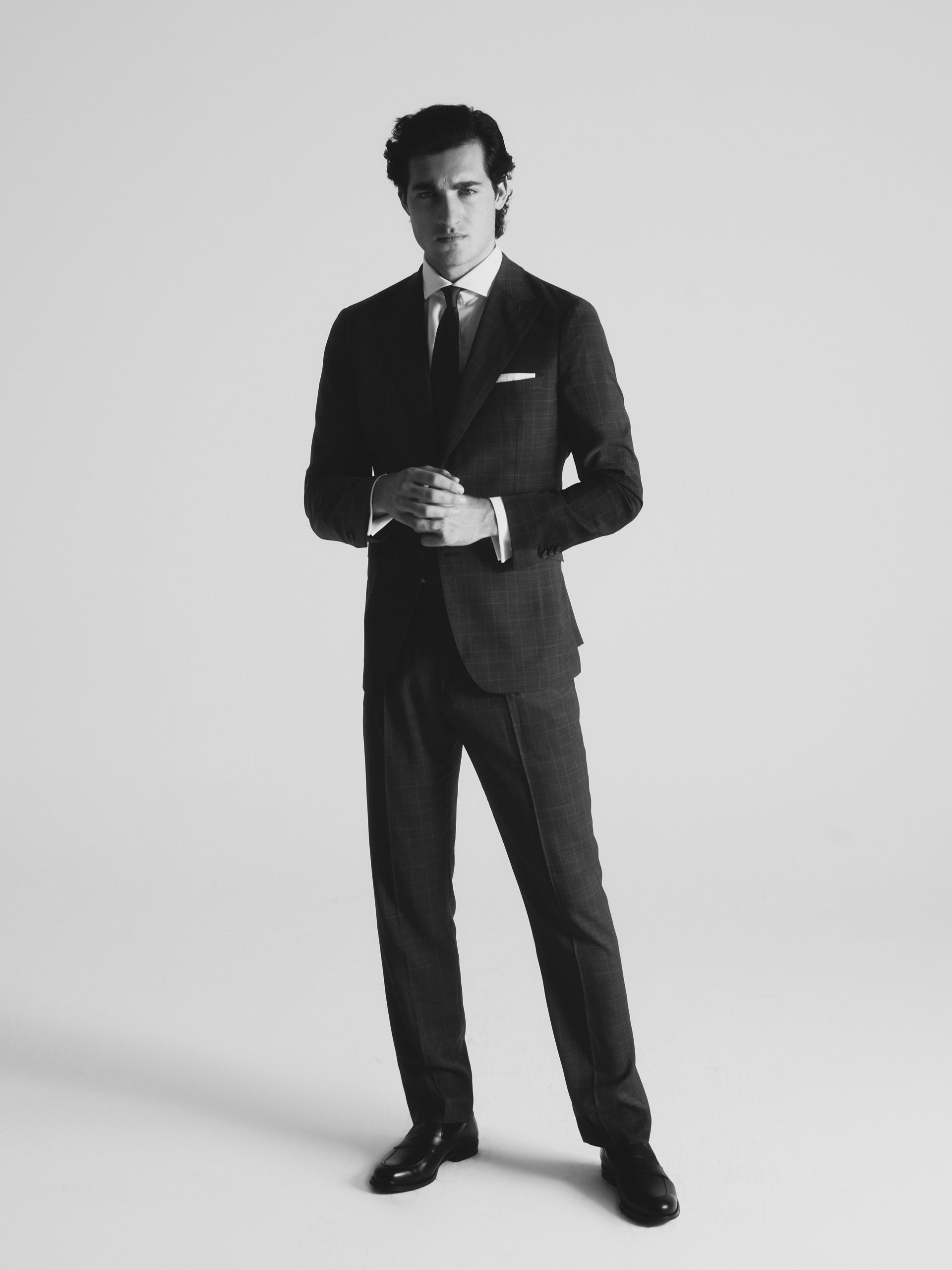 Pantalon de costume prince de galles gris