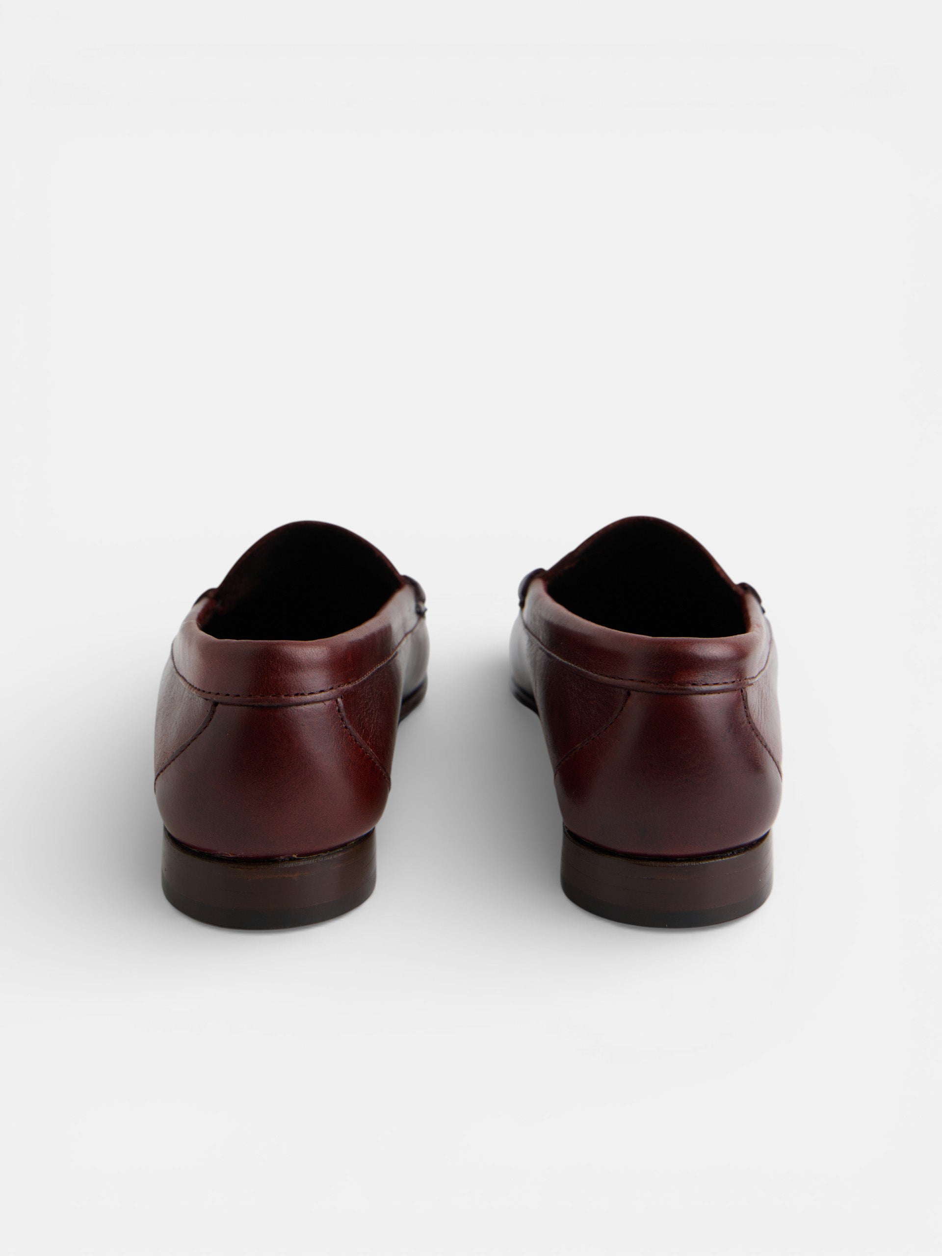 Premium brown leather penny moccasin shoe