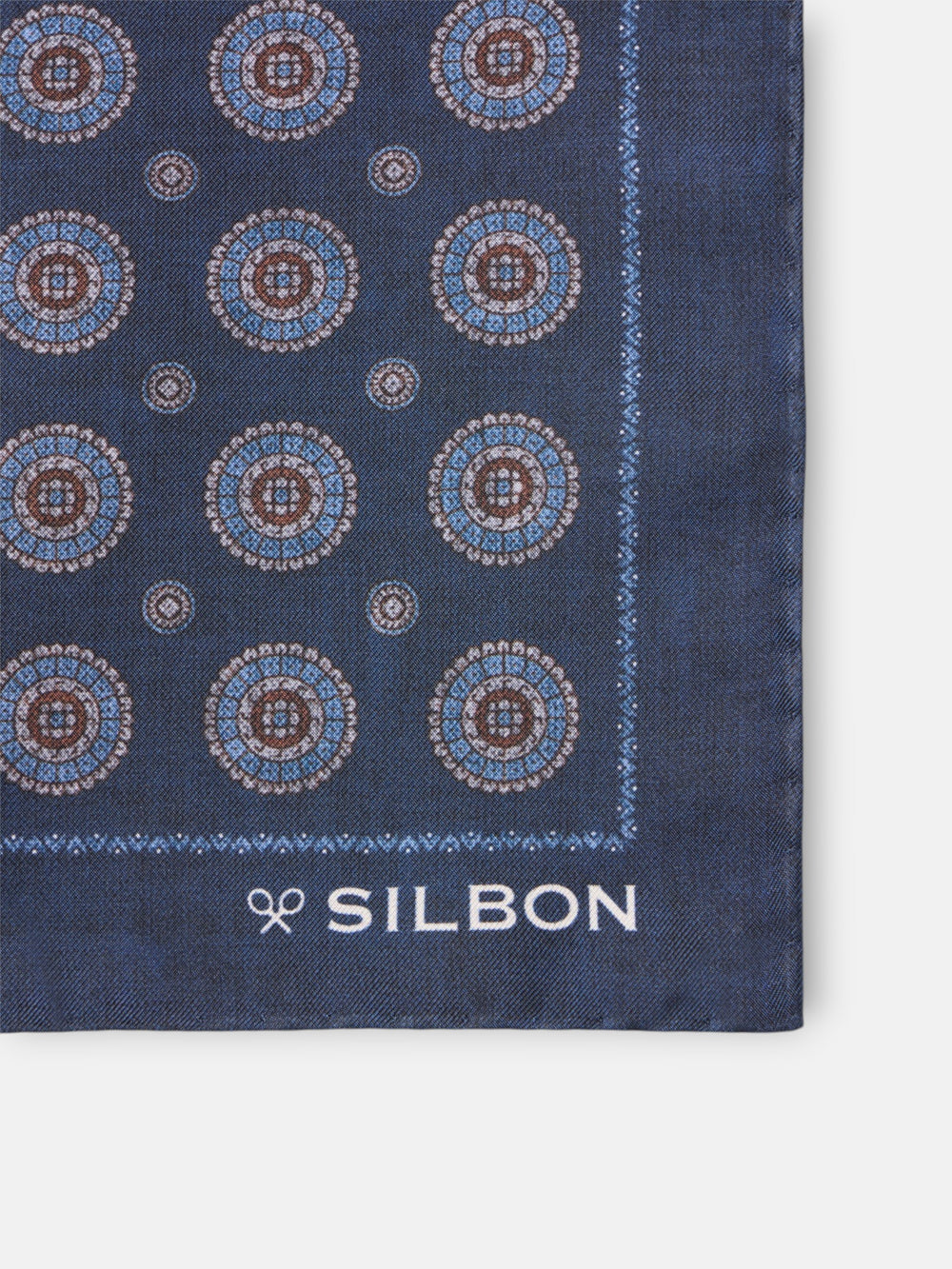 Pañuelo circulos azul marino