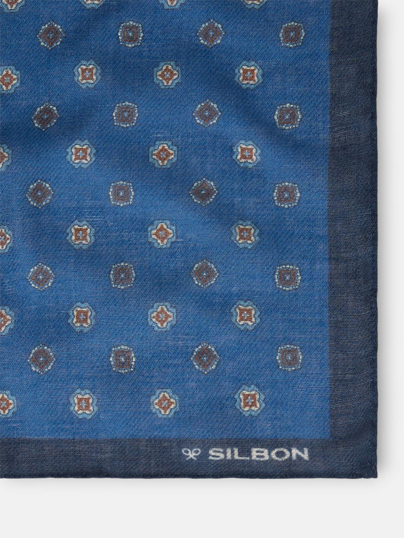 Foulard à motifs géométriques bleu