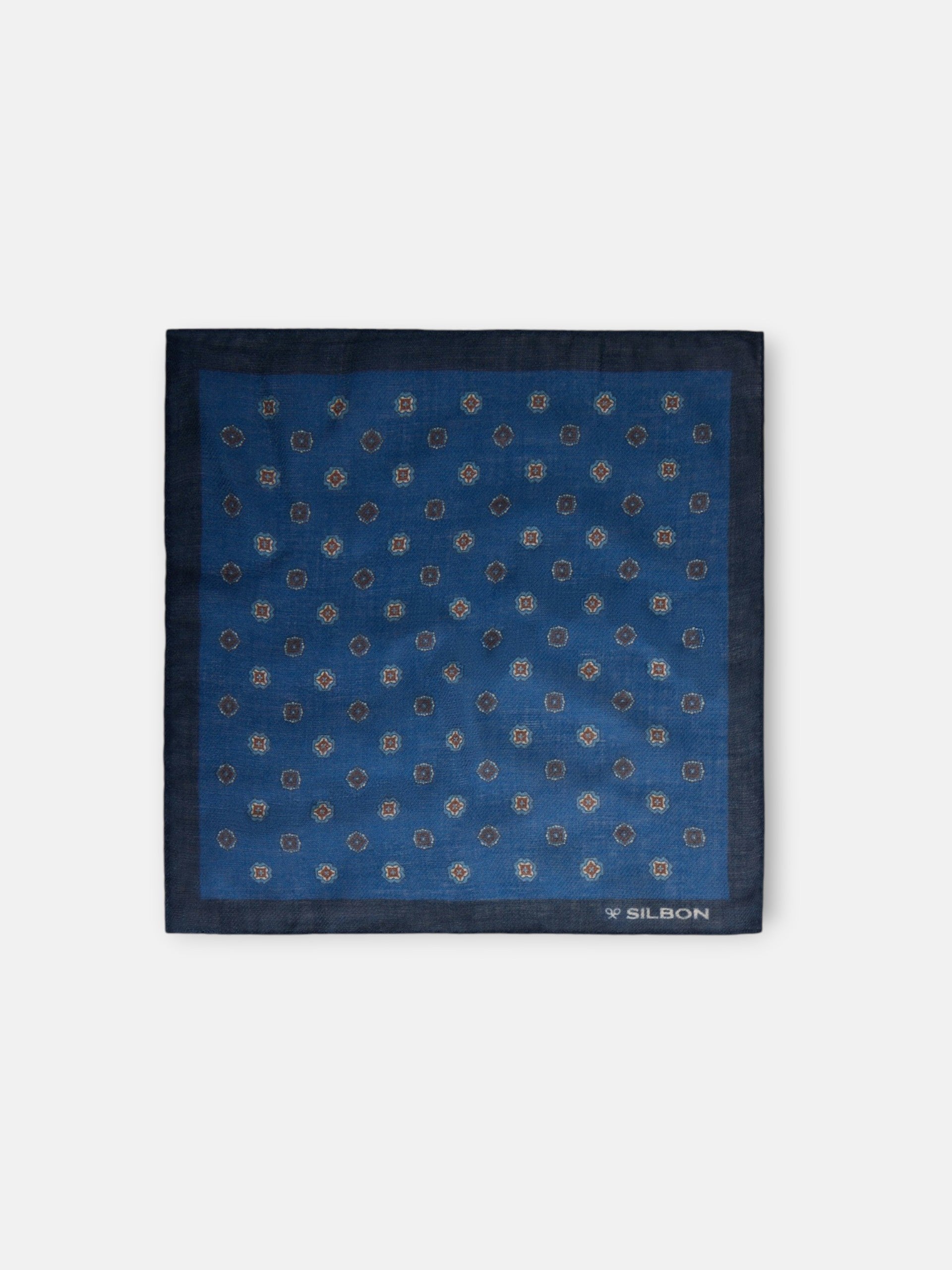 Pañuelo motivos geométricos azul