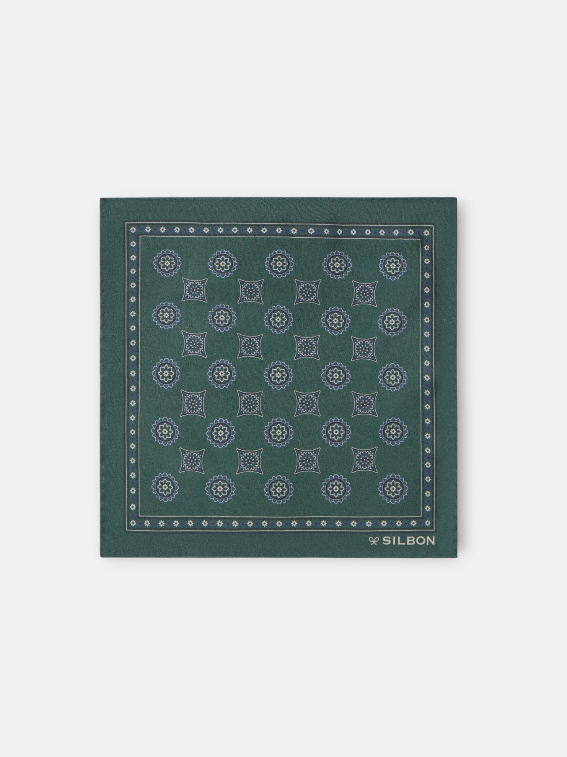 Foulard à motifs géométriques vert