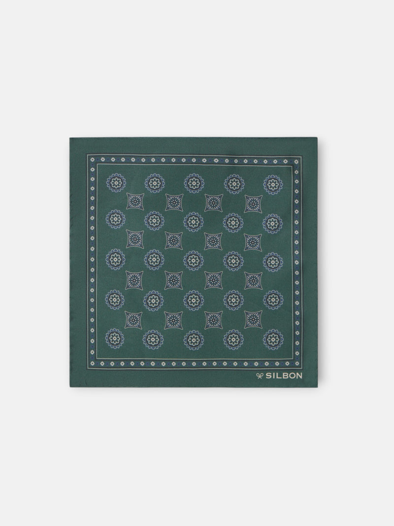 Foulard à motifs géométriques vert