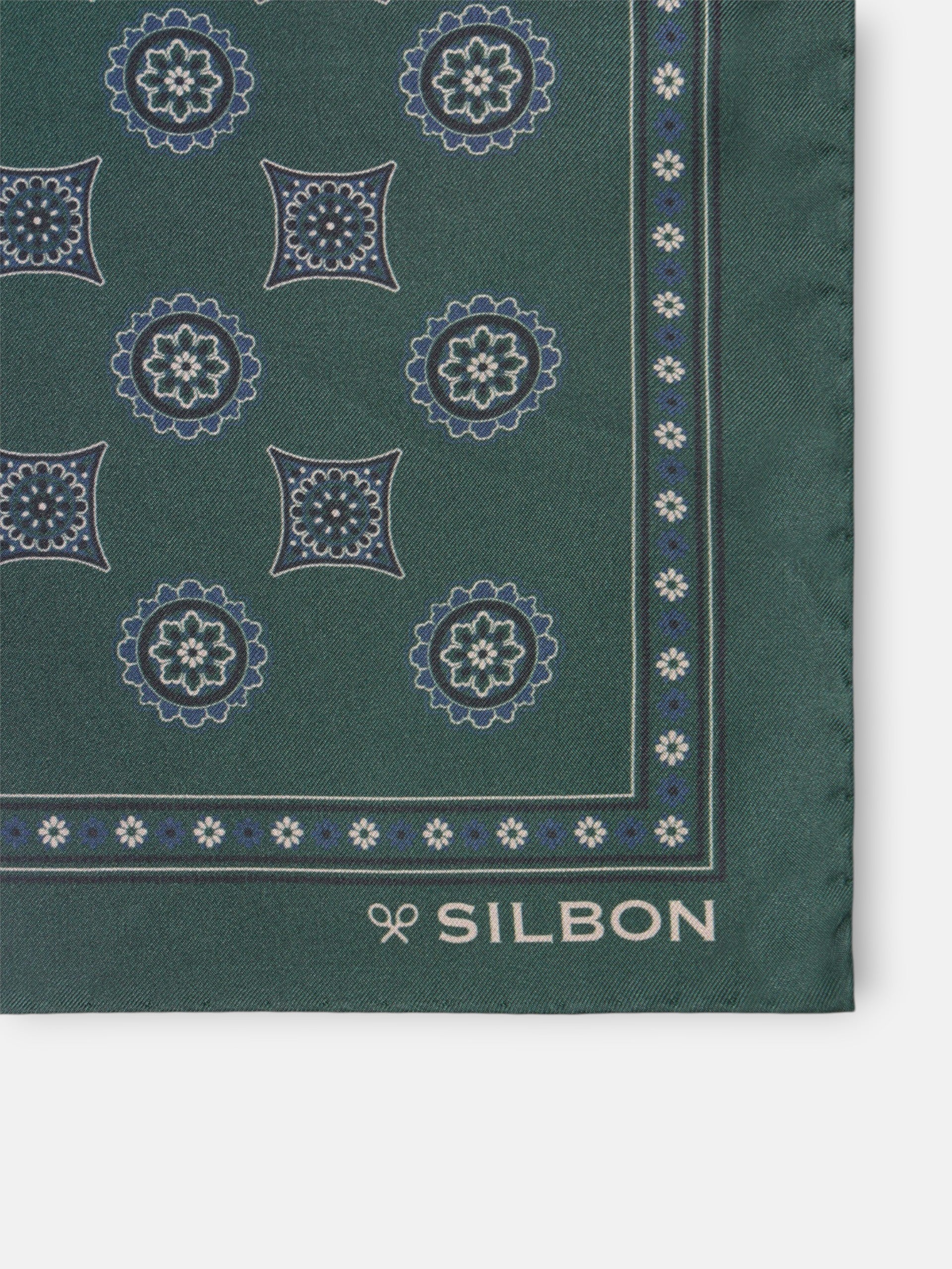 Foulard à motifs géométriques vert