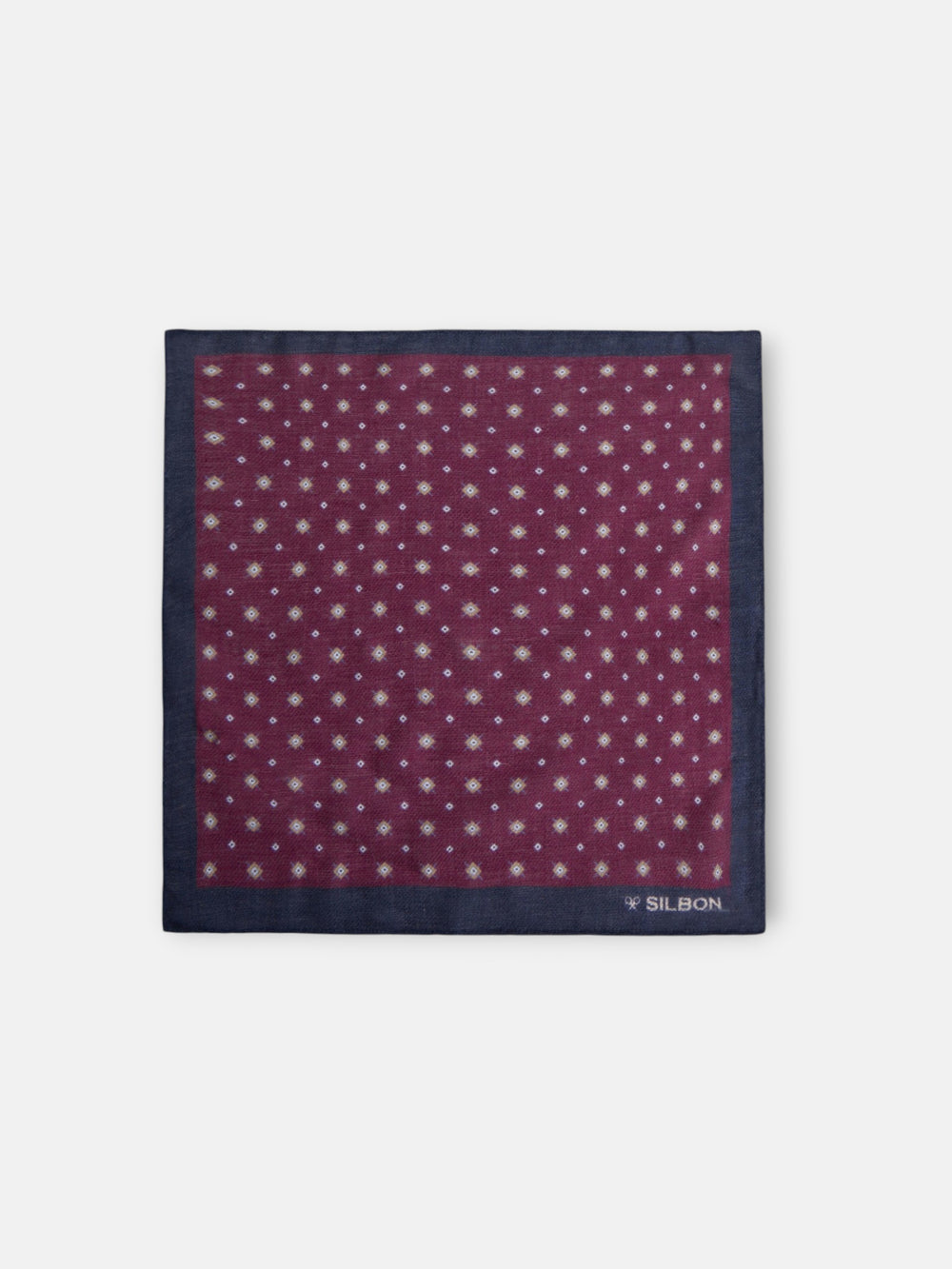 Pañuelo motivos geométricos burdeos
