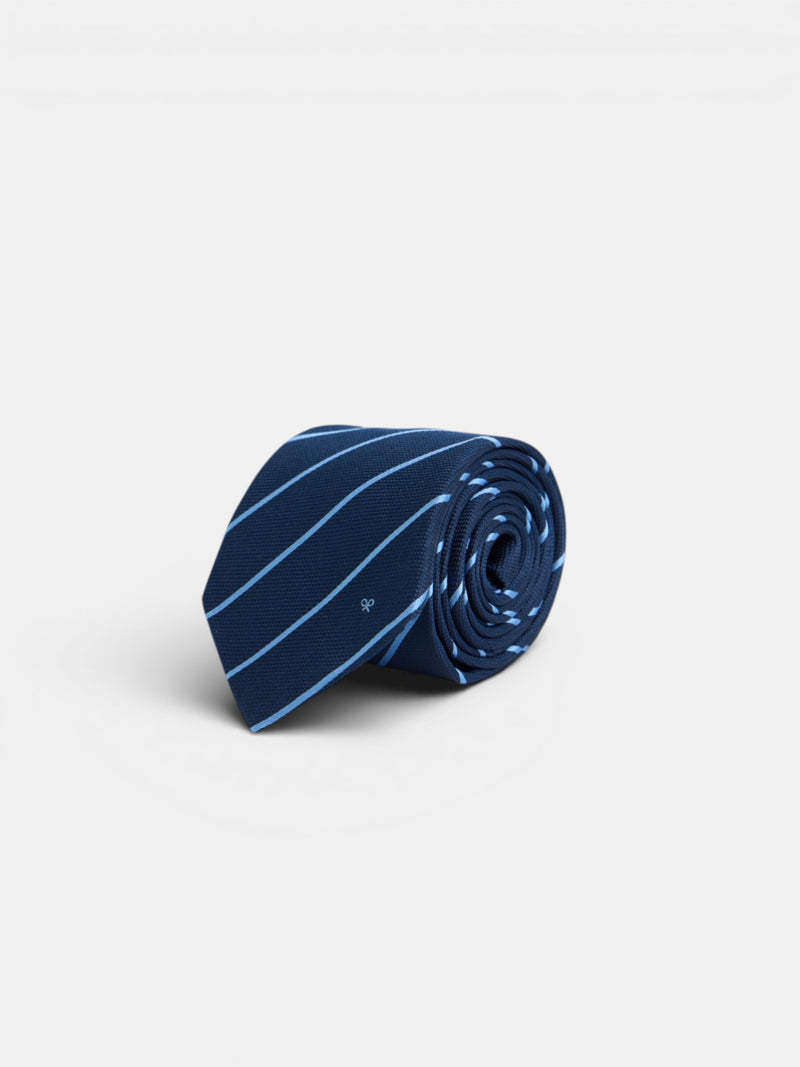 Navy blue mini stripe tie