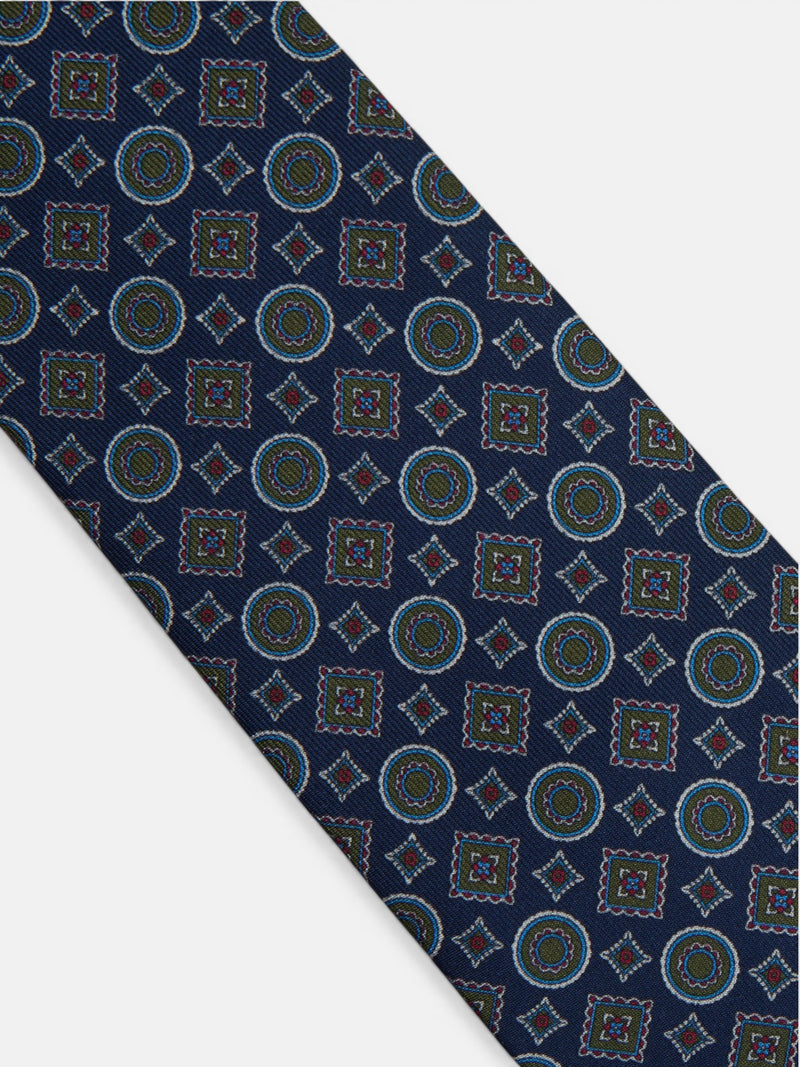 Corbata geometrica mini figuras azul