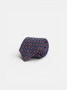 Navy blue geometric mini figures tie
