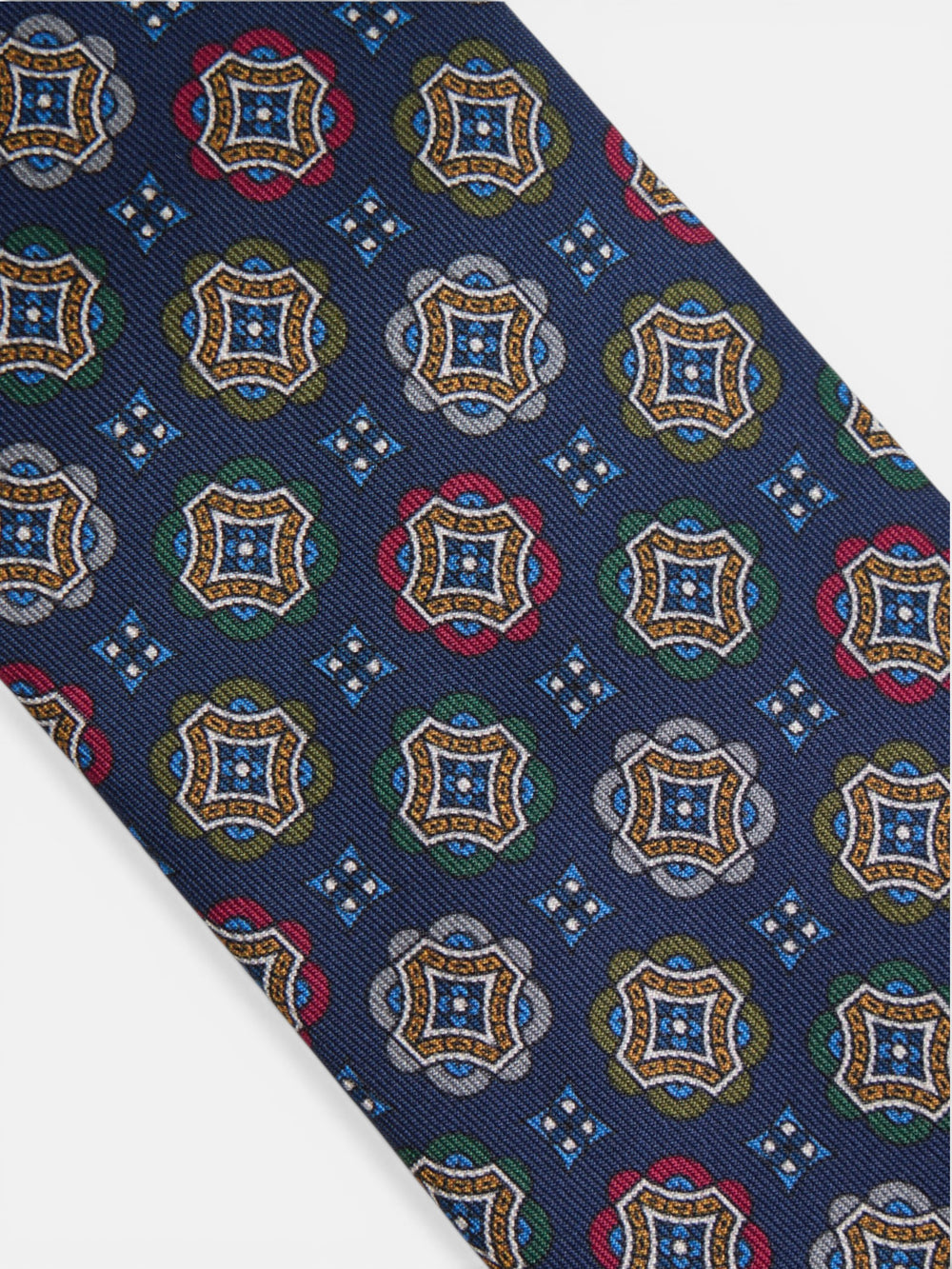 Corbata cuadrados geometricos azul marino