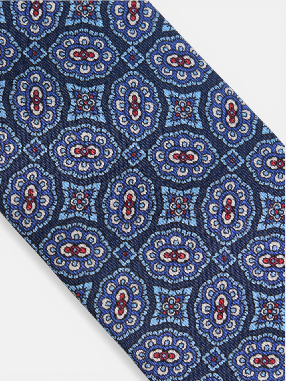 Corbata motivo azulejo azul marino