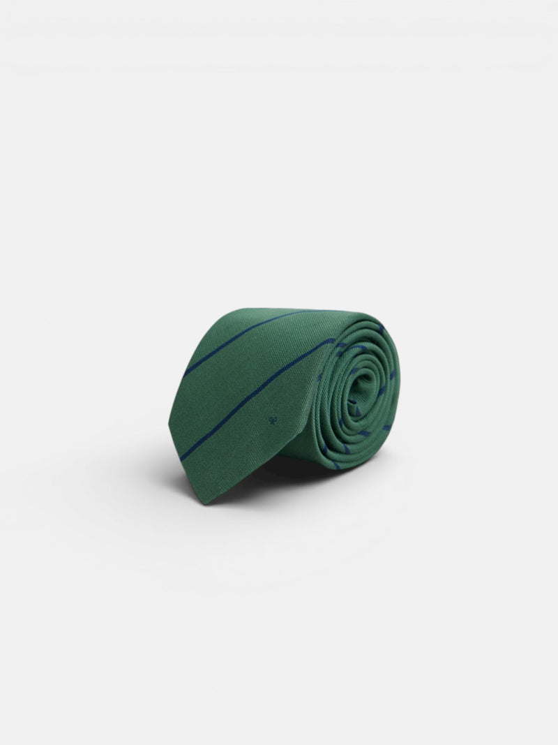 Green mini stripe tie