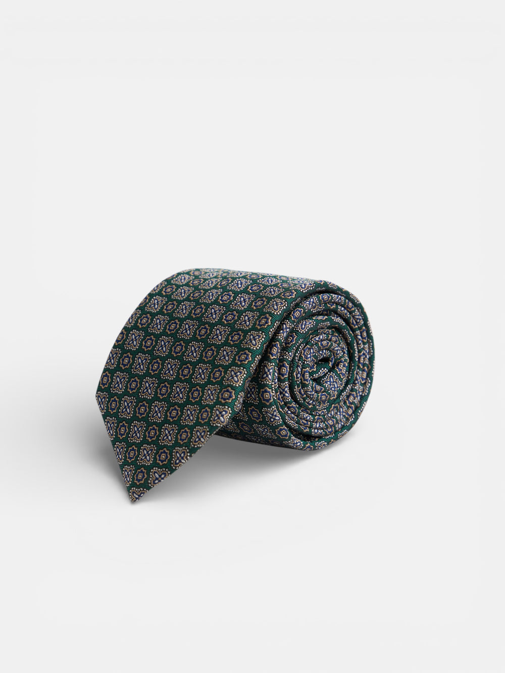 Green flower pattern tie