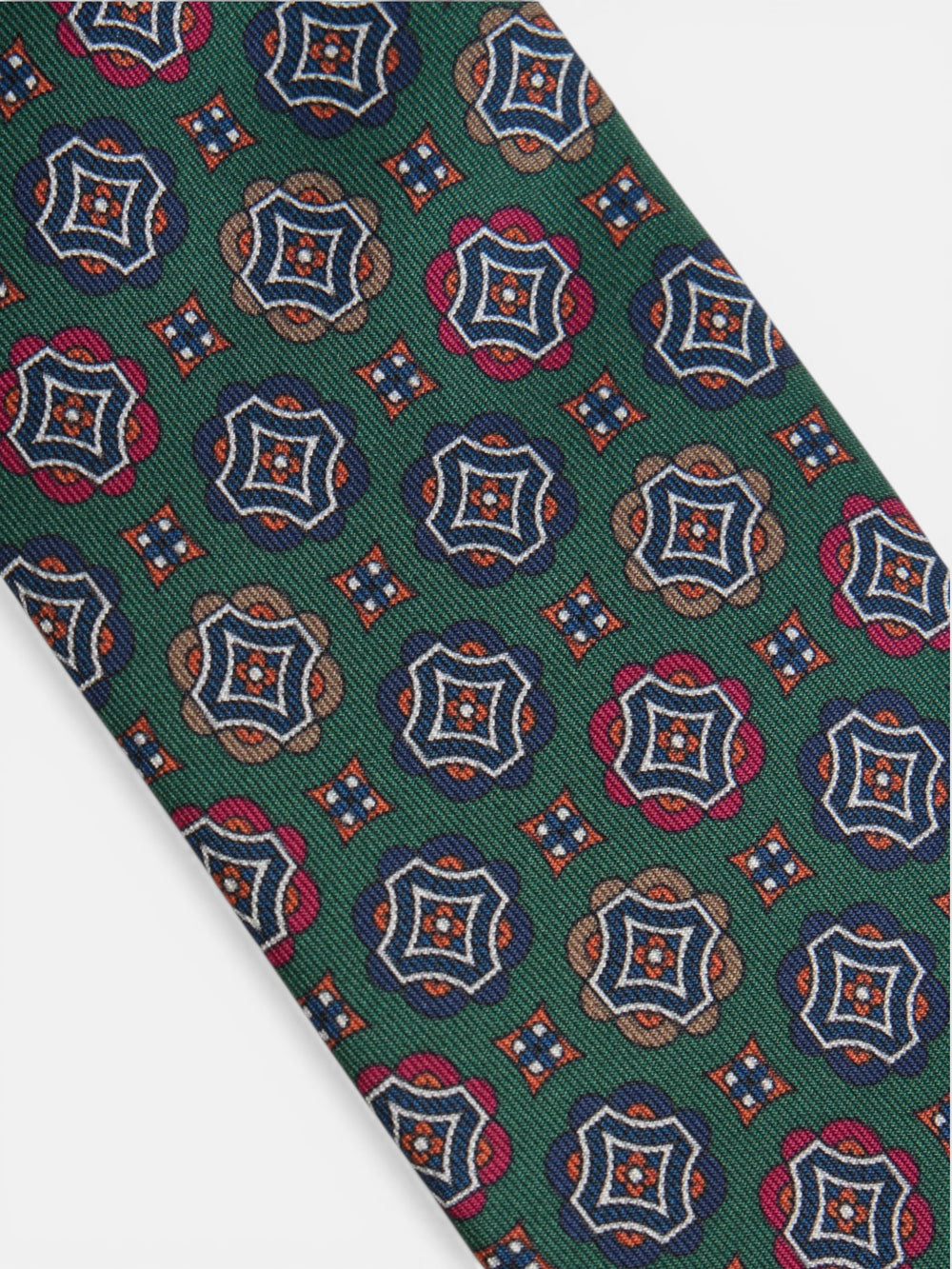 Cravate à carreaux géométriques couleurs vertes