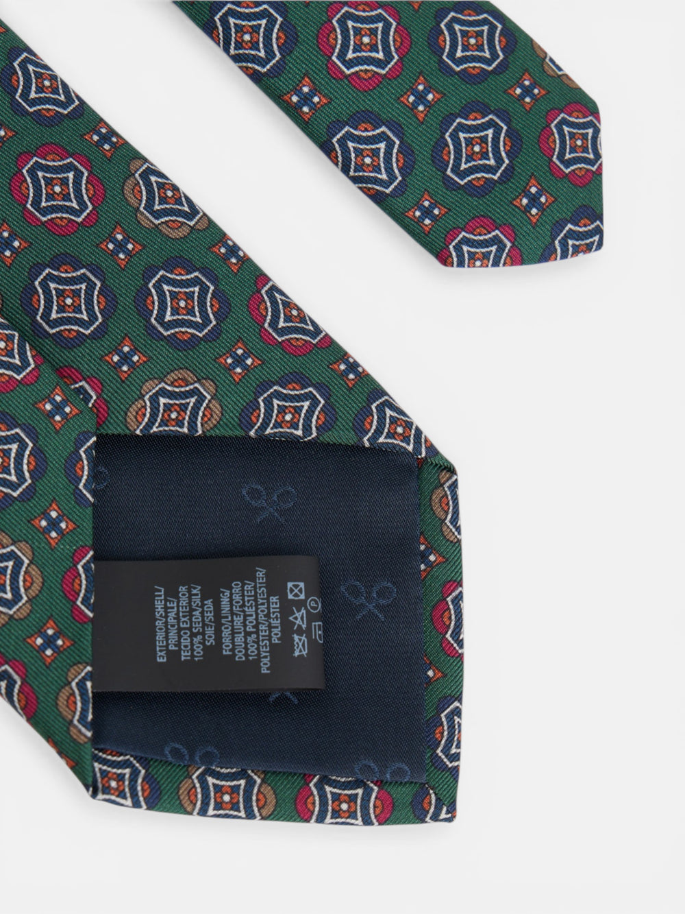 Cravate à carreaux géométriques couleurs vertes