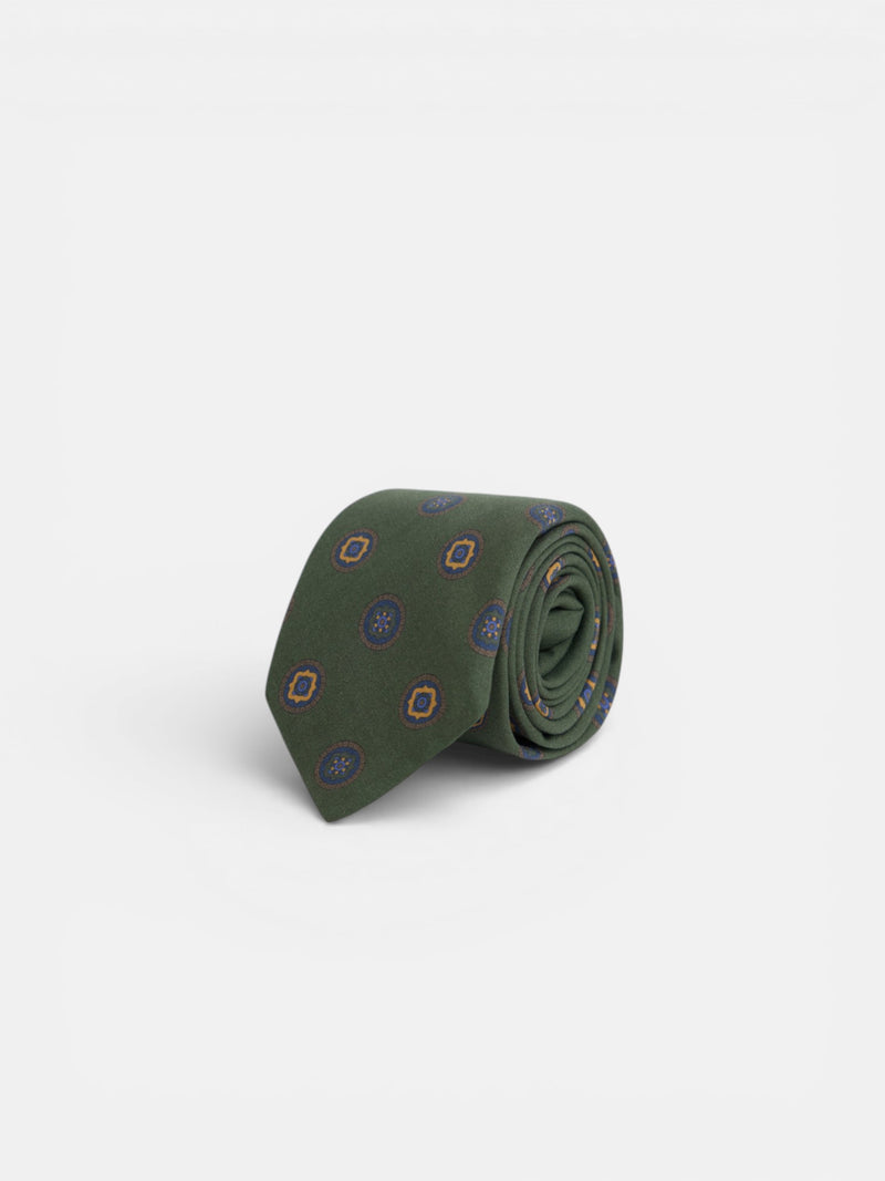 Cravate à cercles géométriques verts