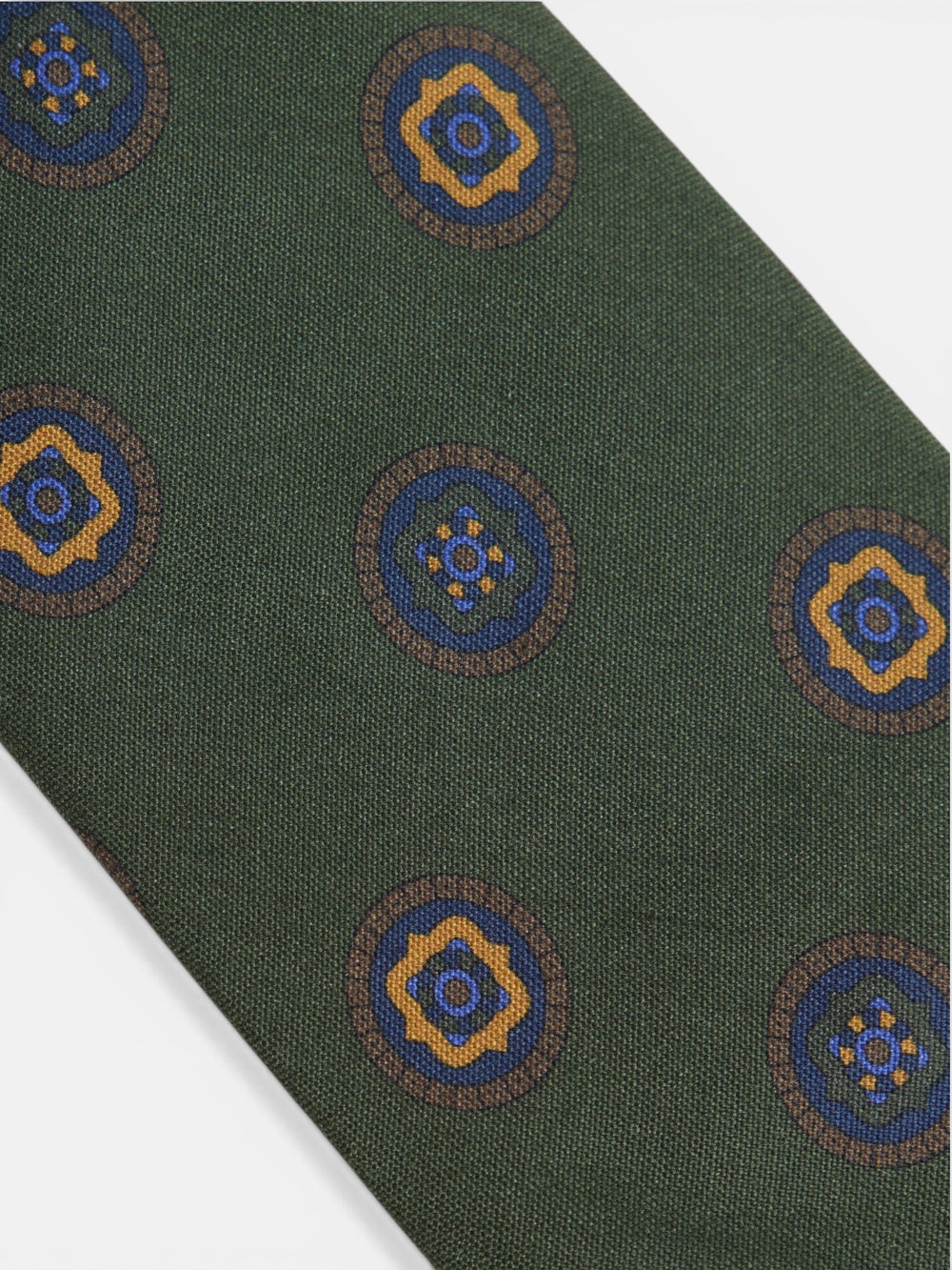 Cravate cercles géométriques couleurs vert