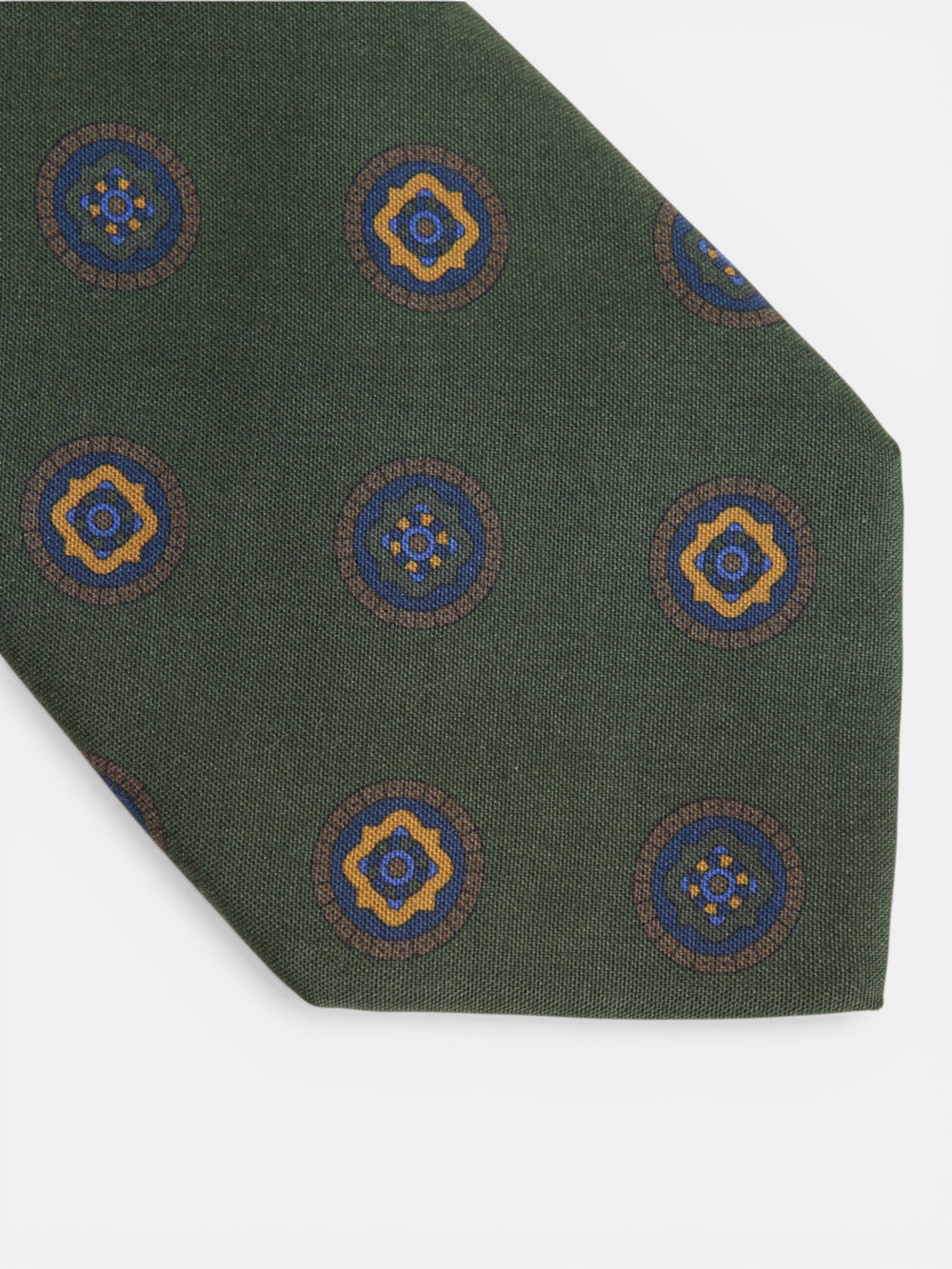 Cravate cercles géométriques couleurs vert