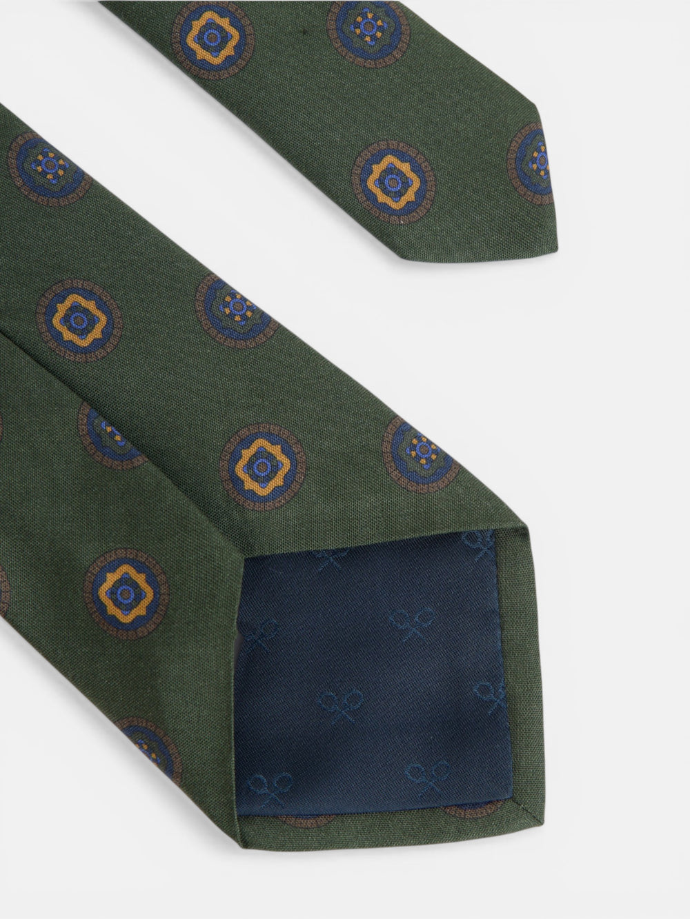 Cravate cercles géométriques couleurs vert