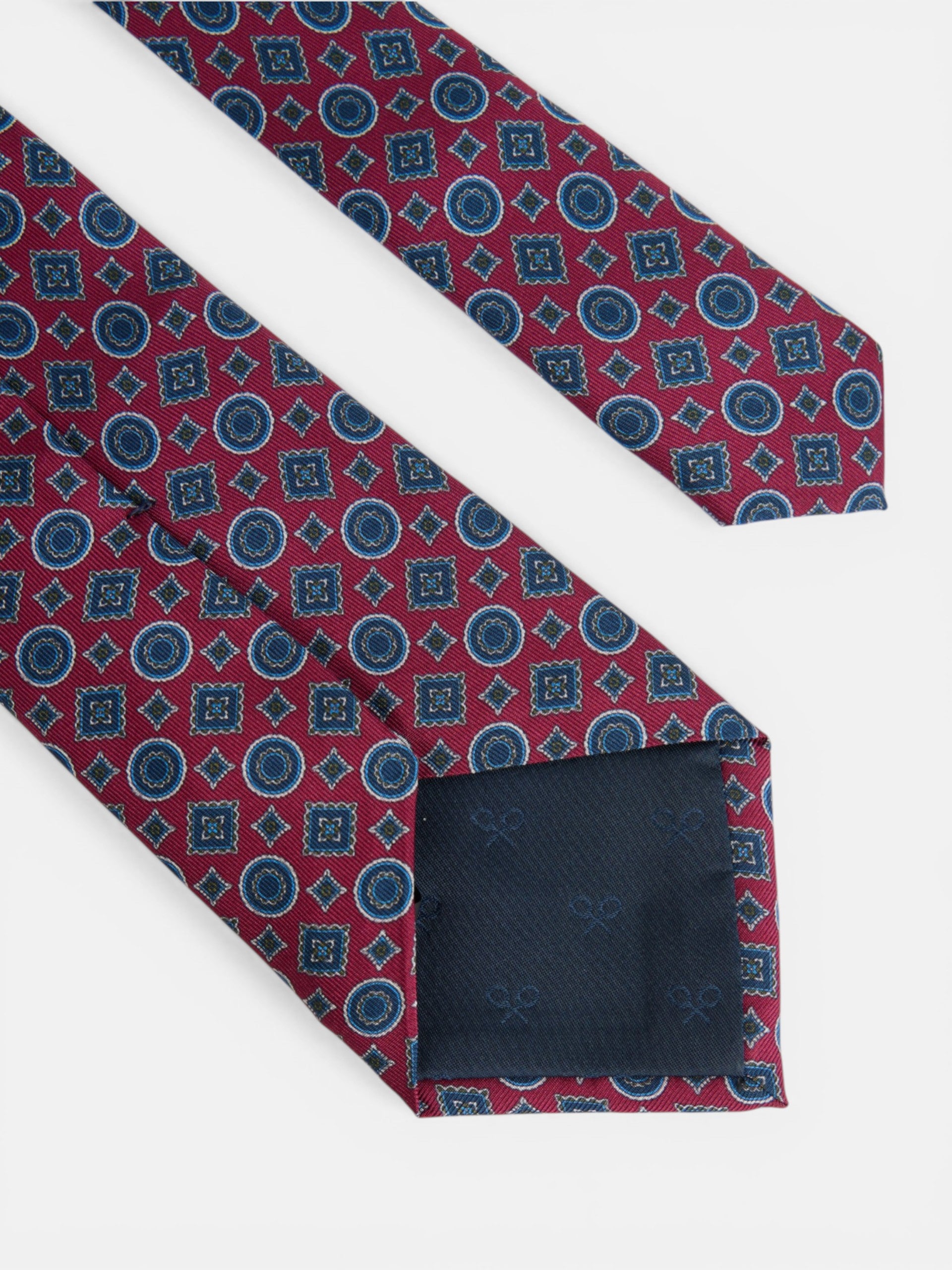 Corbata geometrica mini figuras burdeos