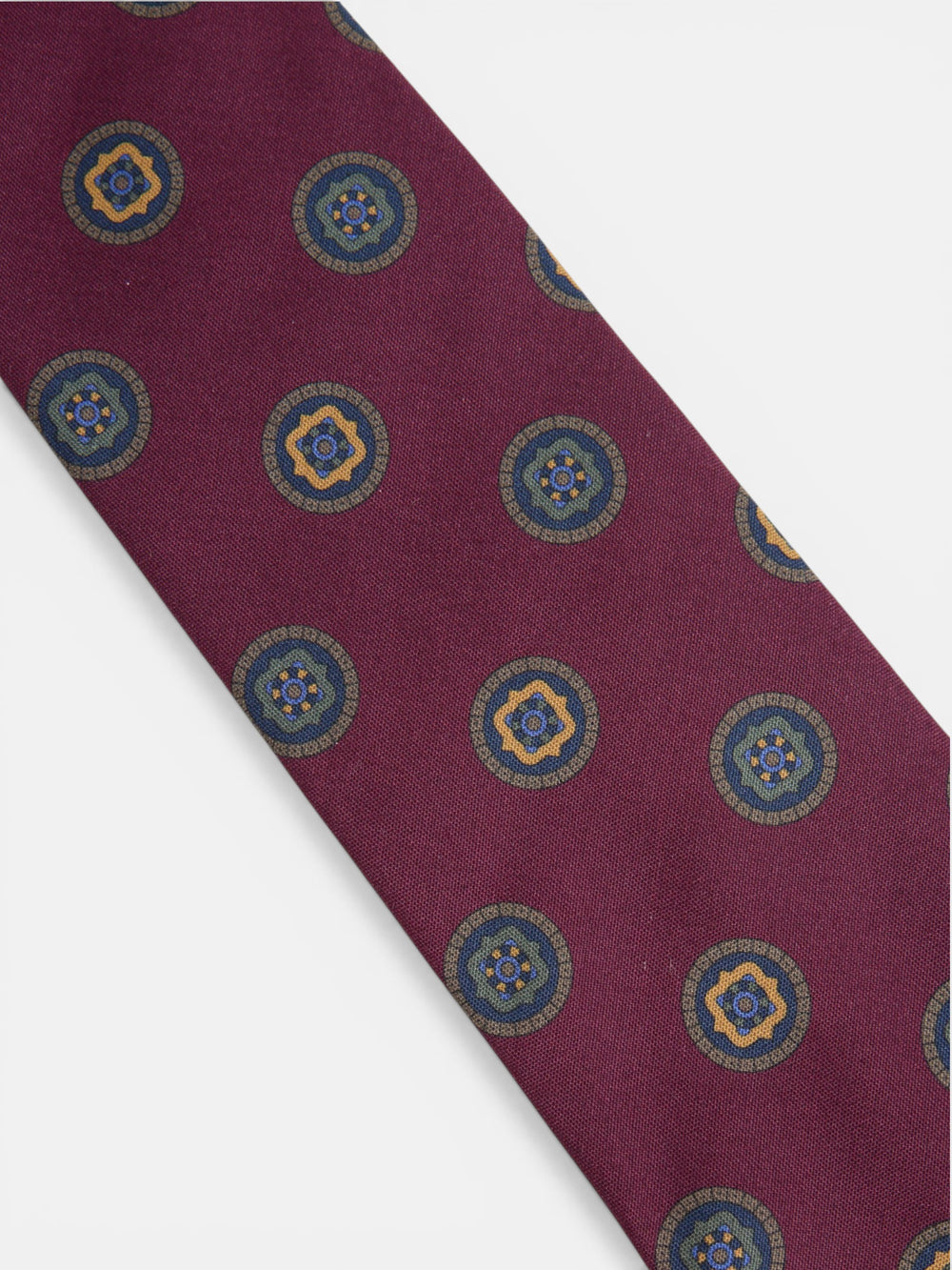 Cravate à cercles géométriques couleur bordeaux