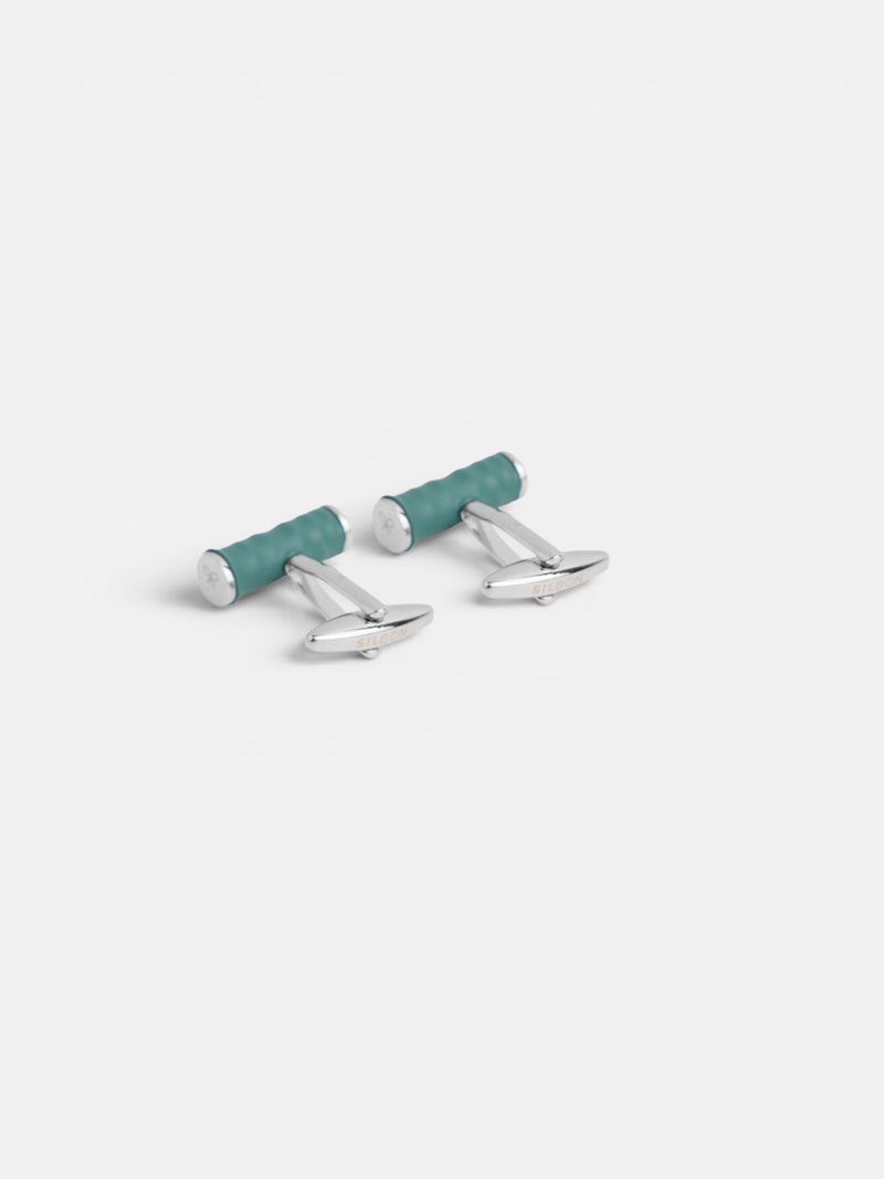 Bouton de manchette poignée de raquette verte
