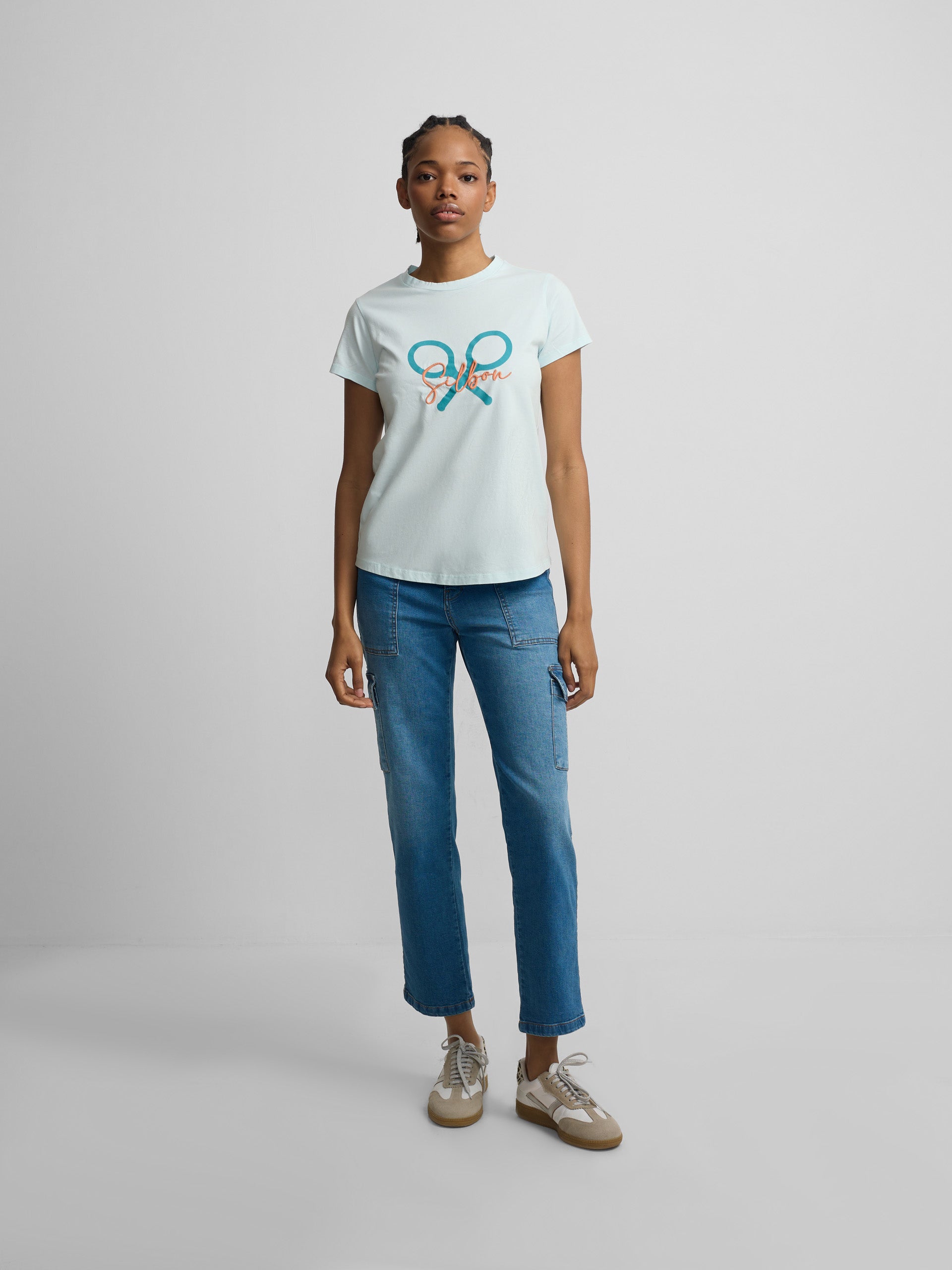 T-shirt raquette verte classique pour femmes