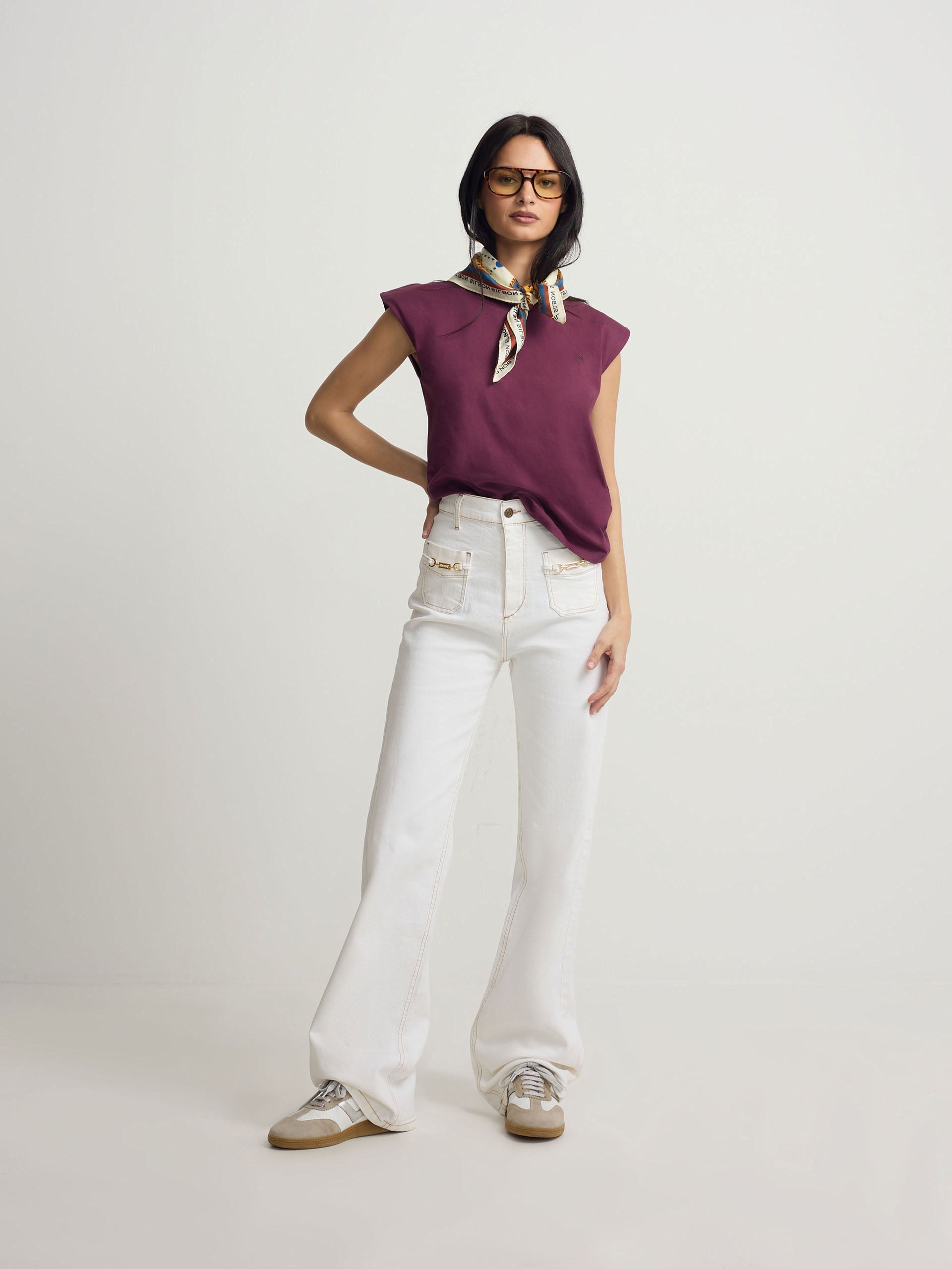T-shirt femme soleil bordeaux
