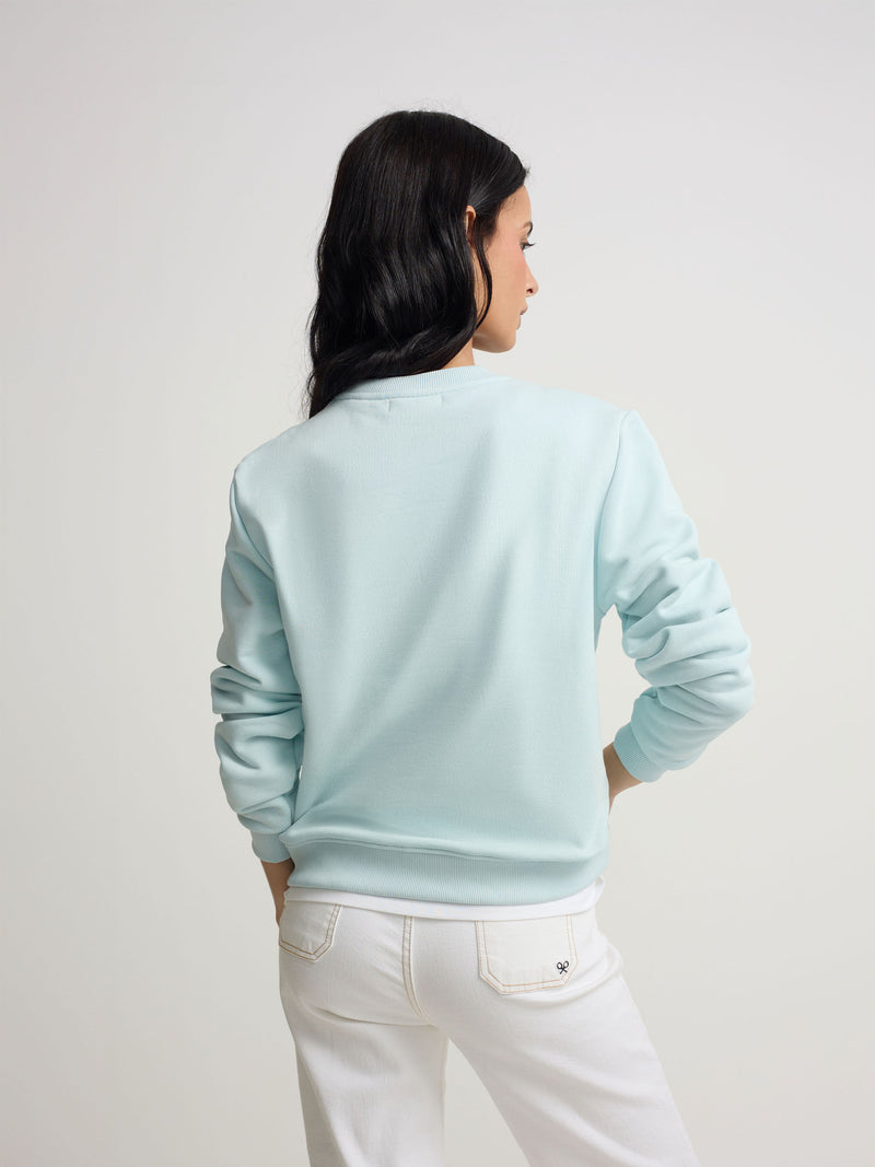Sudadera woman silbon clasico celeste