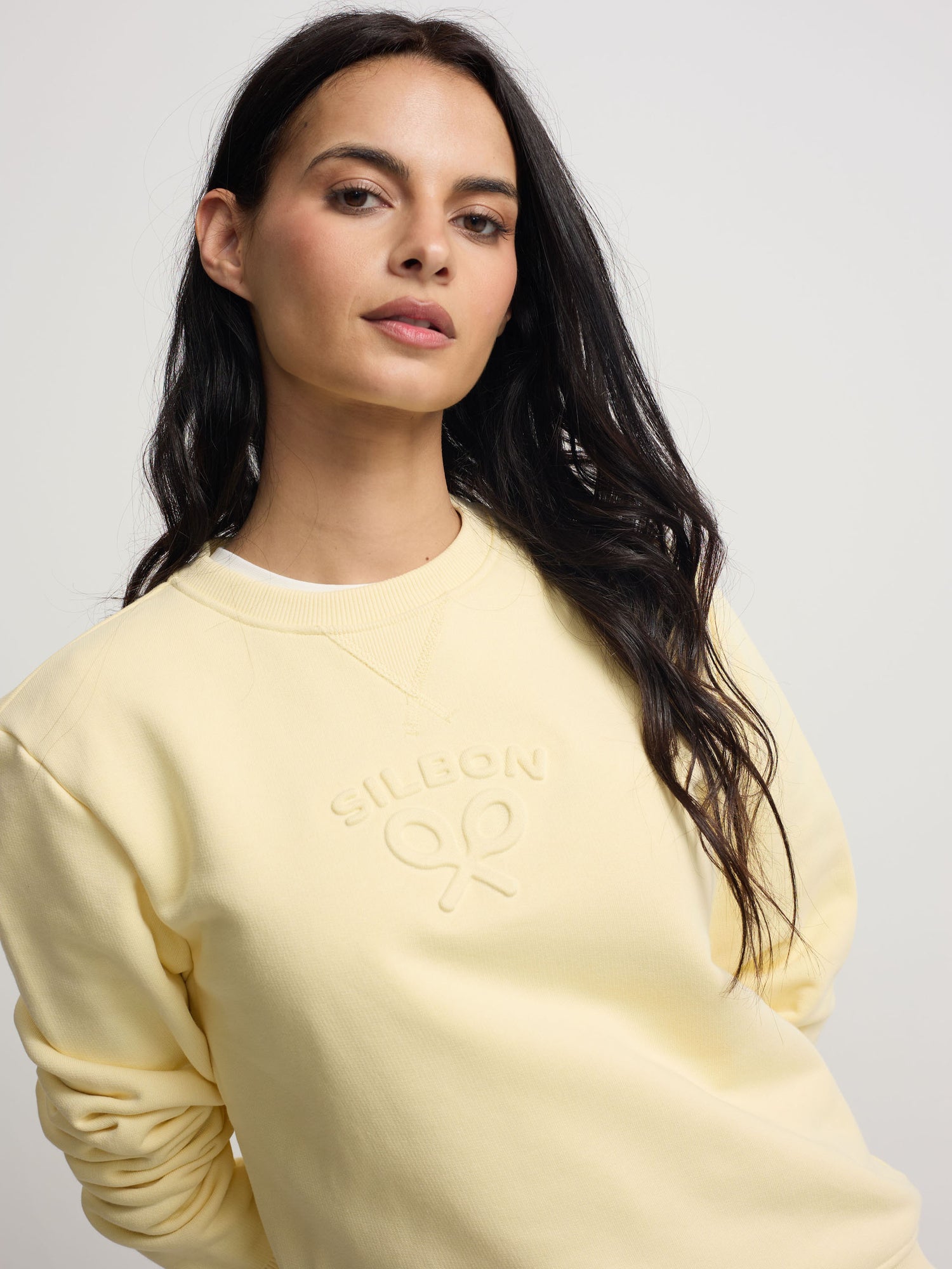 Silbon classic yellow woman sweatshirt