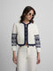 White Mao collar jacket with embroidery