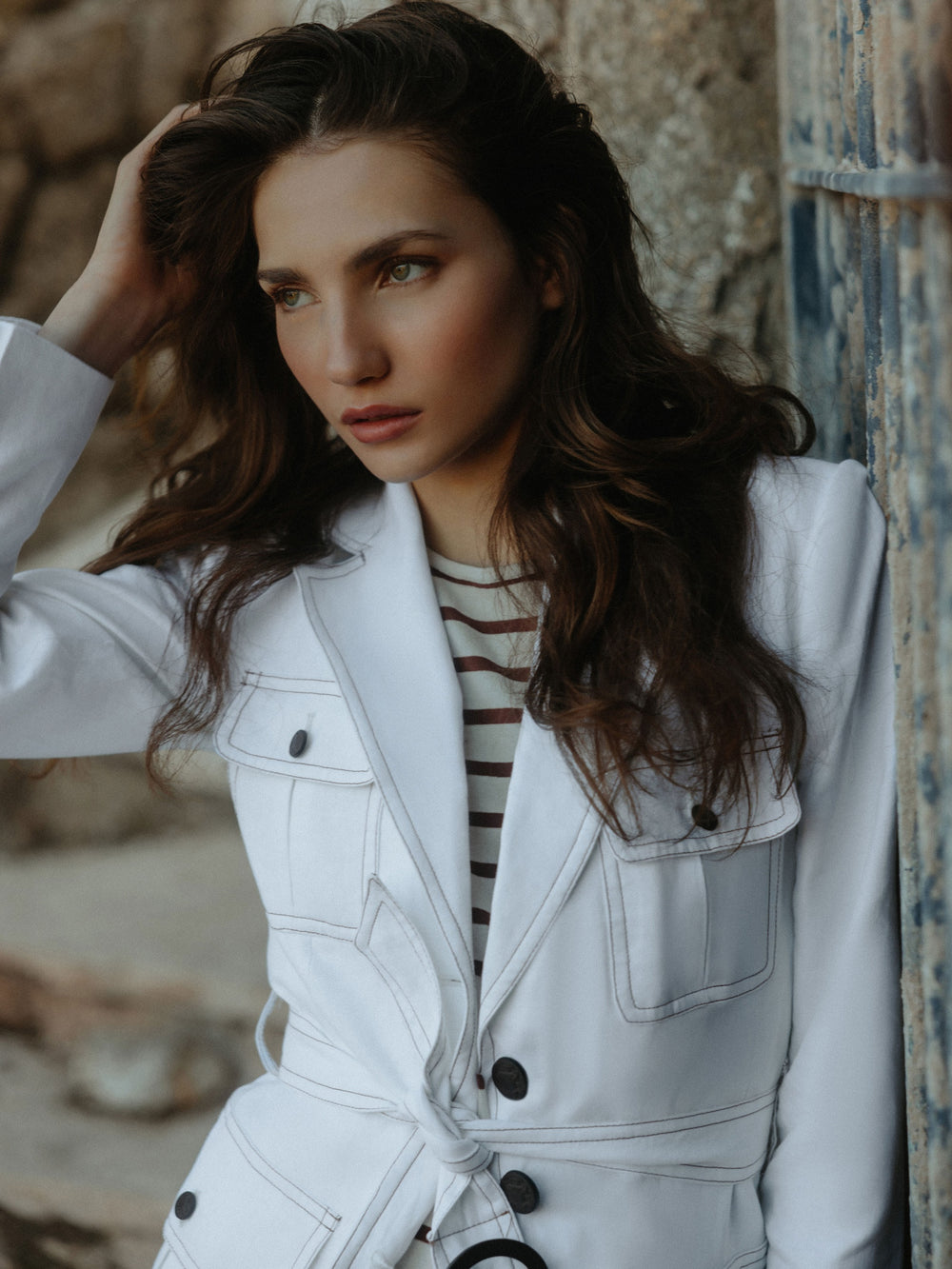 Veste de style saharien avec poches et détails bruts