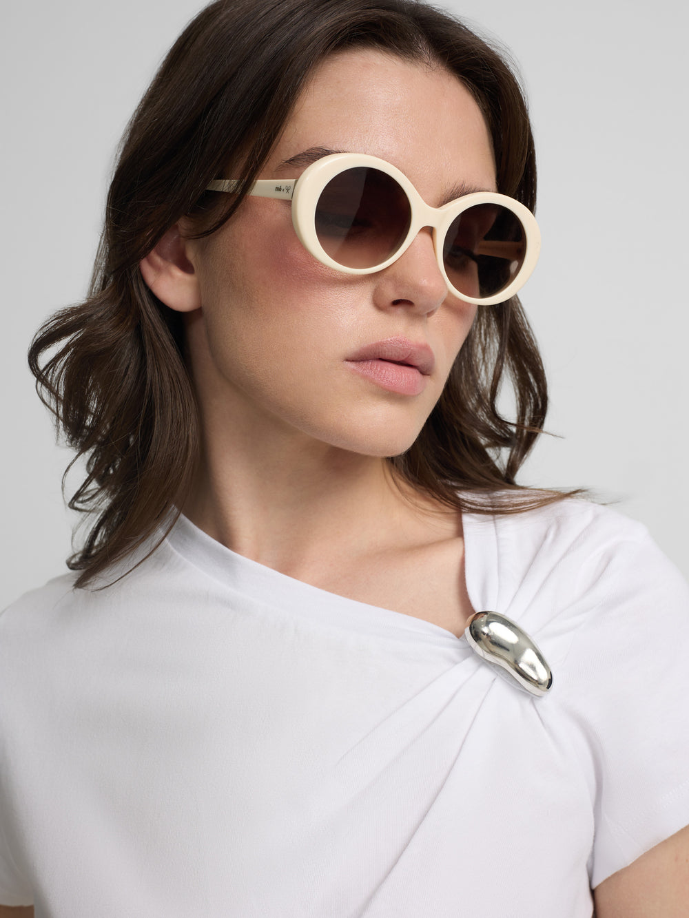 Camiseta woman nudo aplique blanca