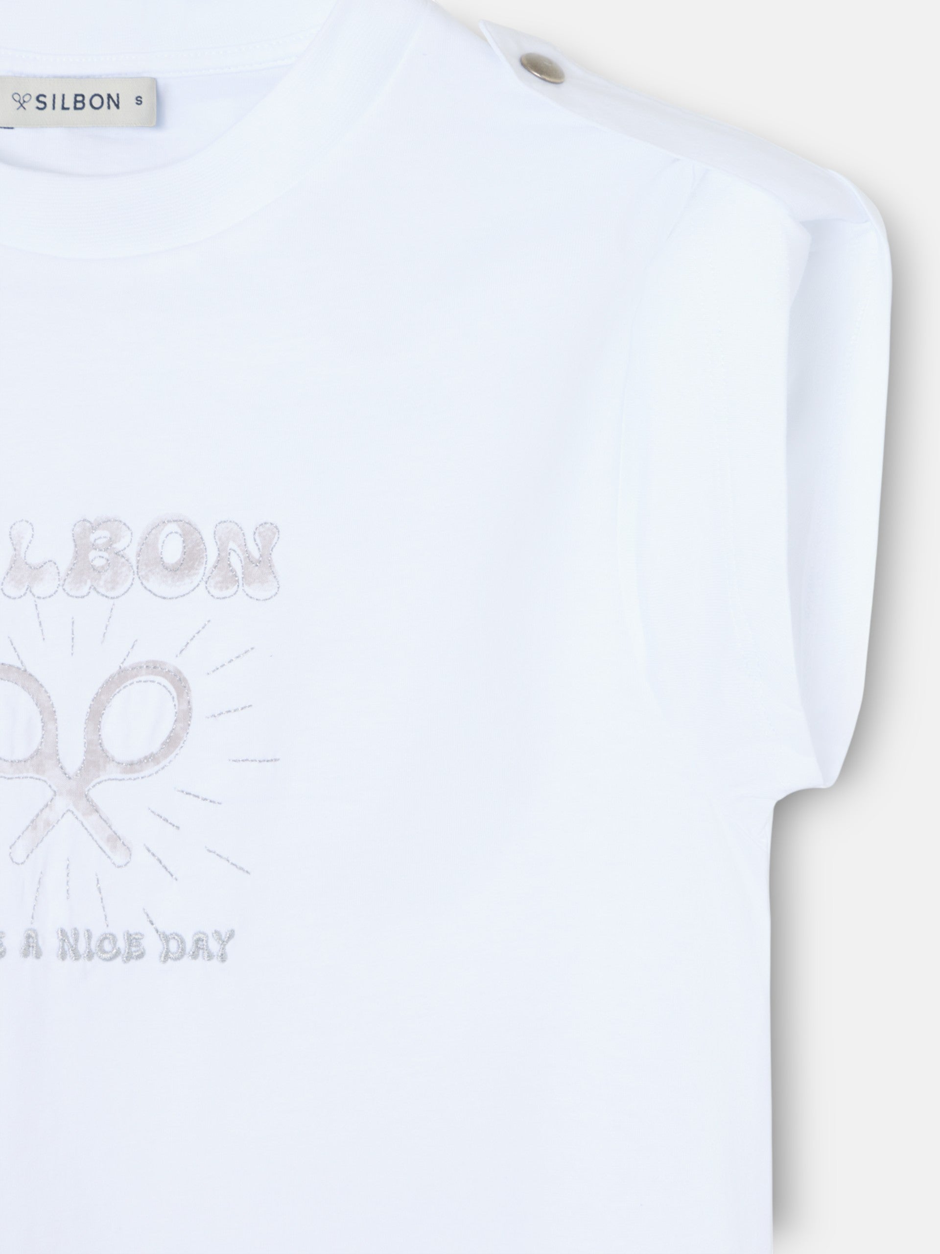 Woman roll out have a nice day white t-shirt