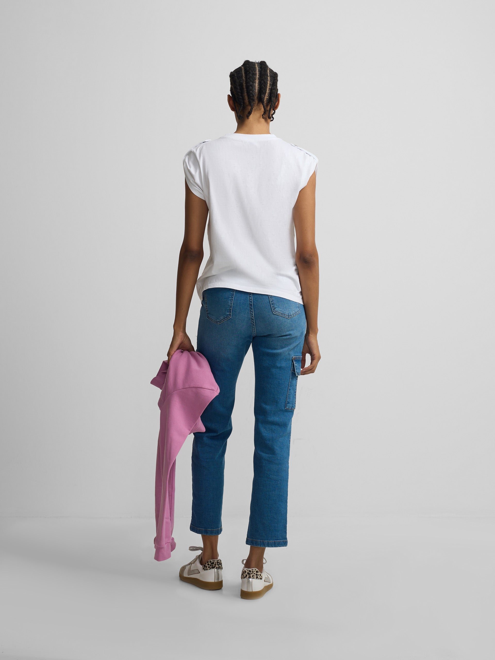 Woman roll out have a nice day white t-shirt