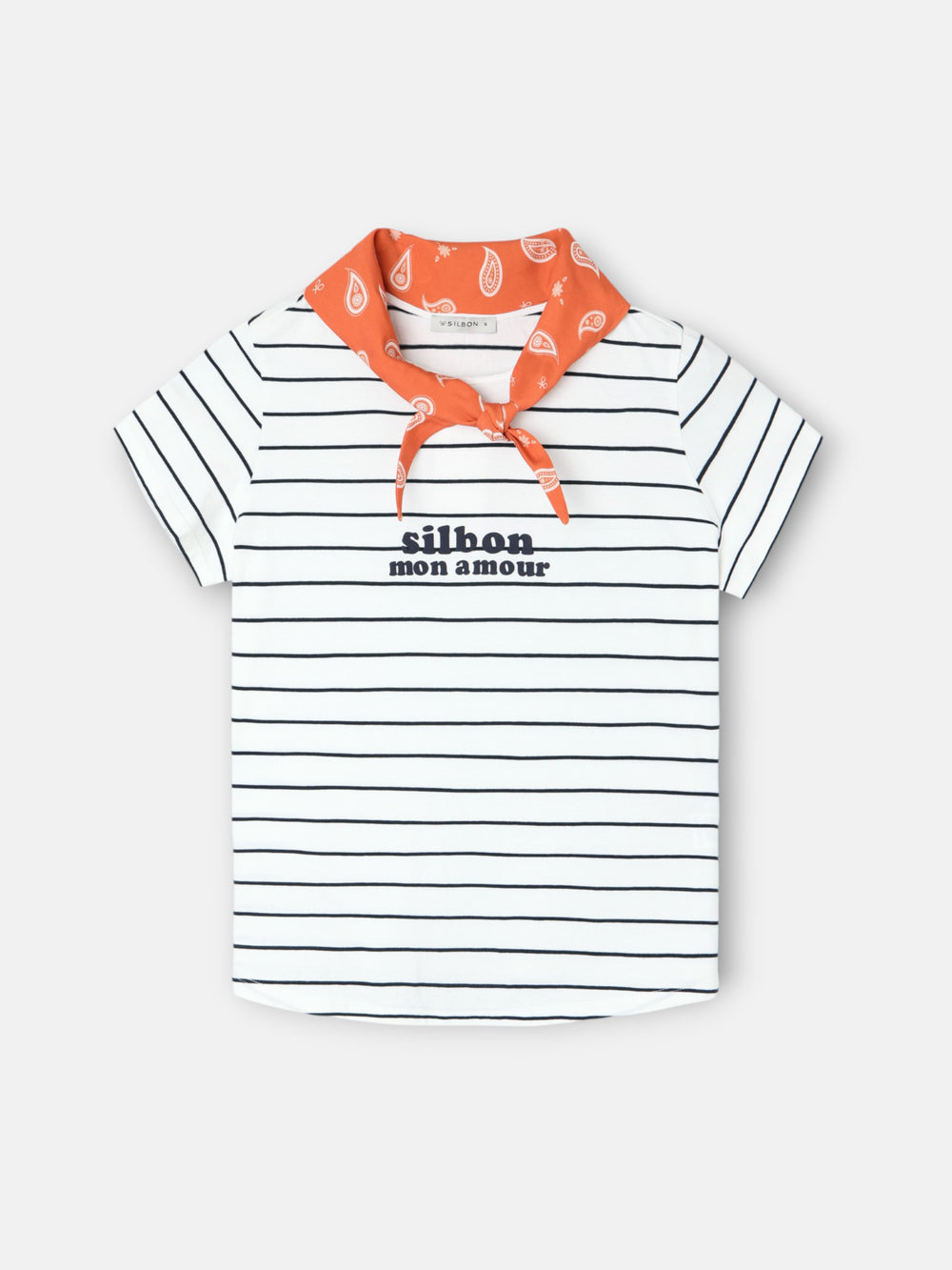 T-shirt femme avec appliqué bandana bleu Silbon