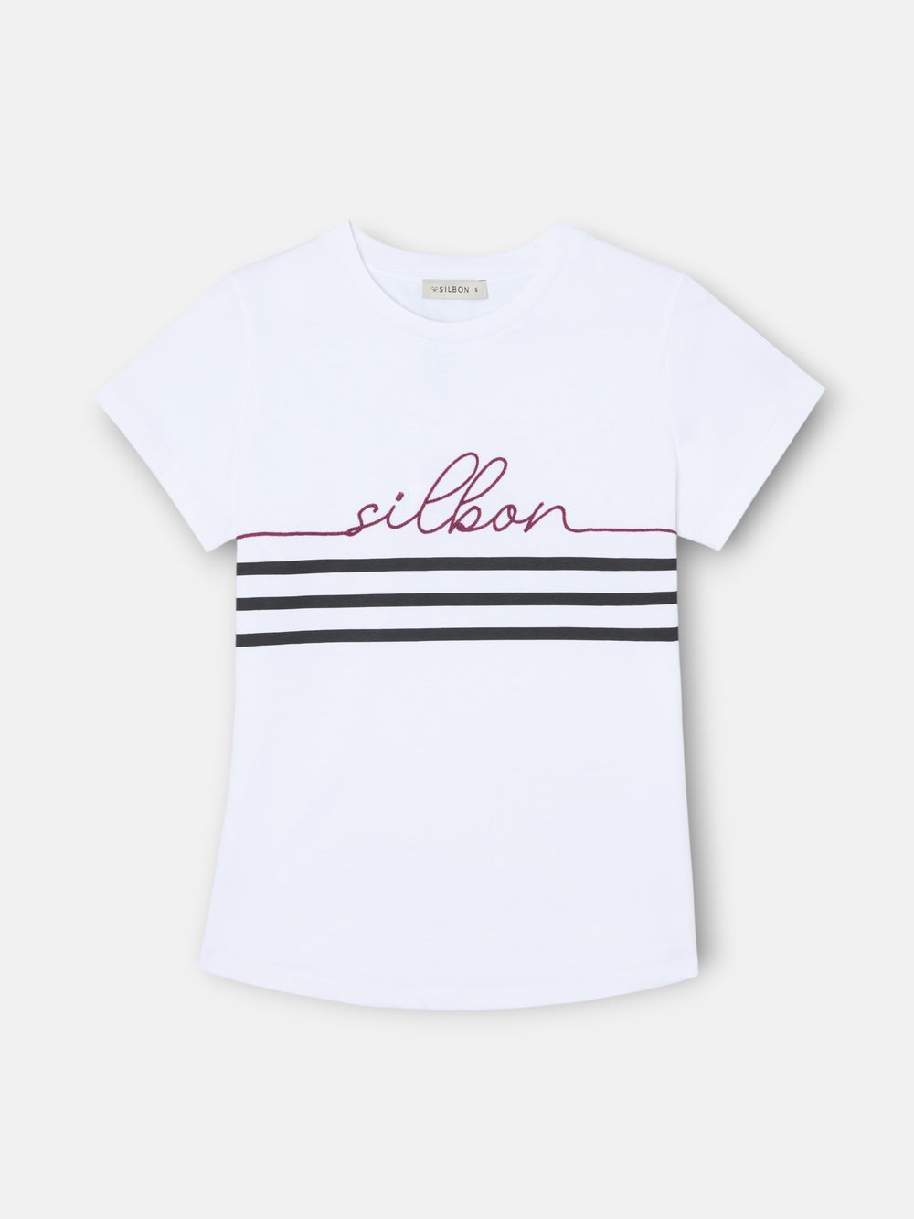Silbon women's white lace-up t-shirt