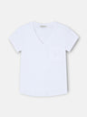 Camiseta woman bolsillo raqueta blanca