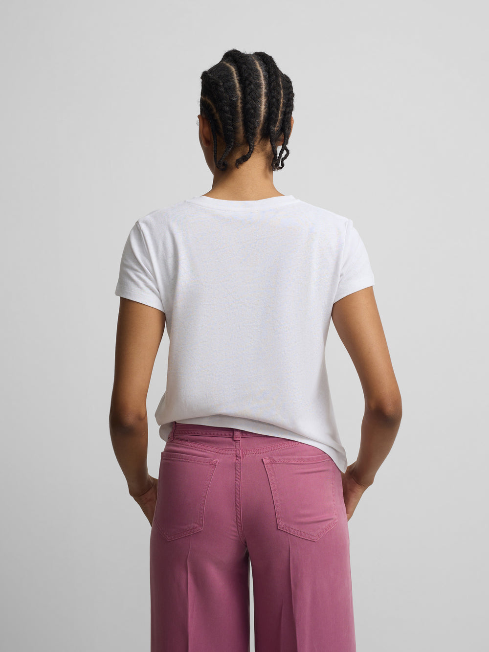 Women's T-shirt with racket pocket white