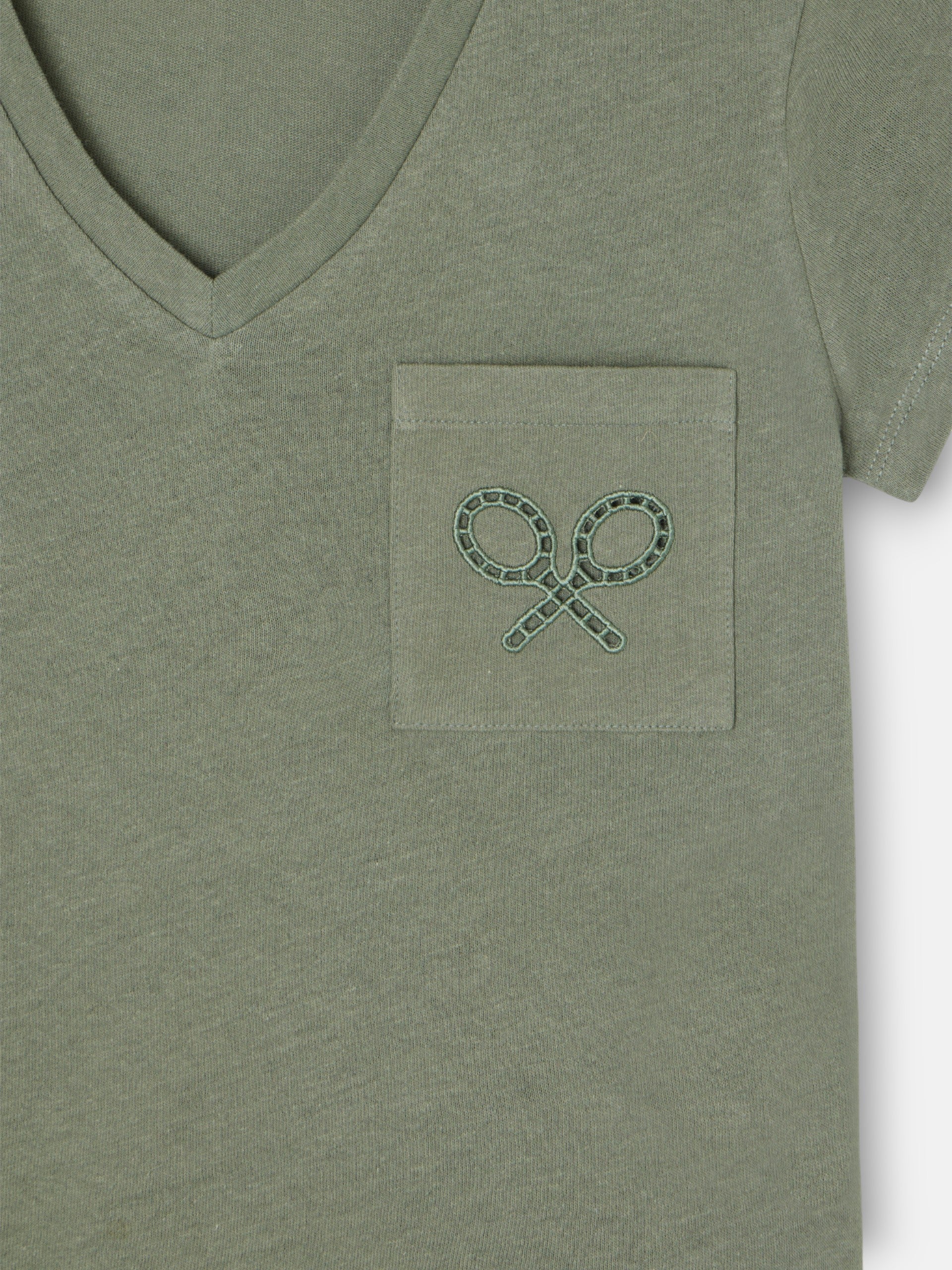 Camiseta woman bolsillo raqueta verde