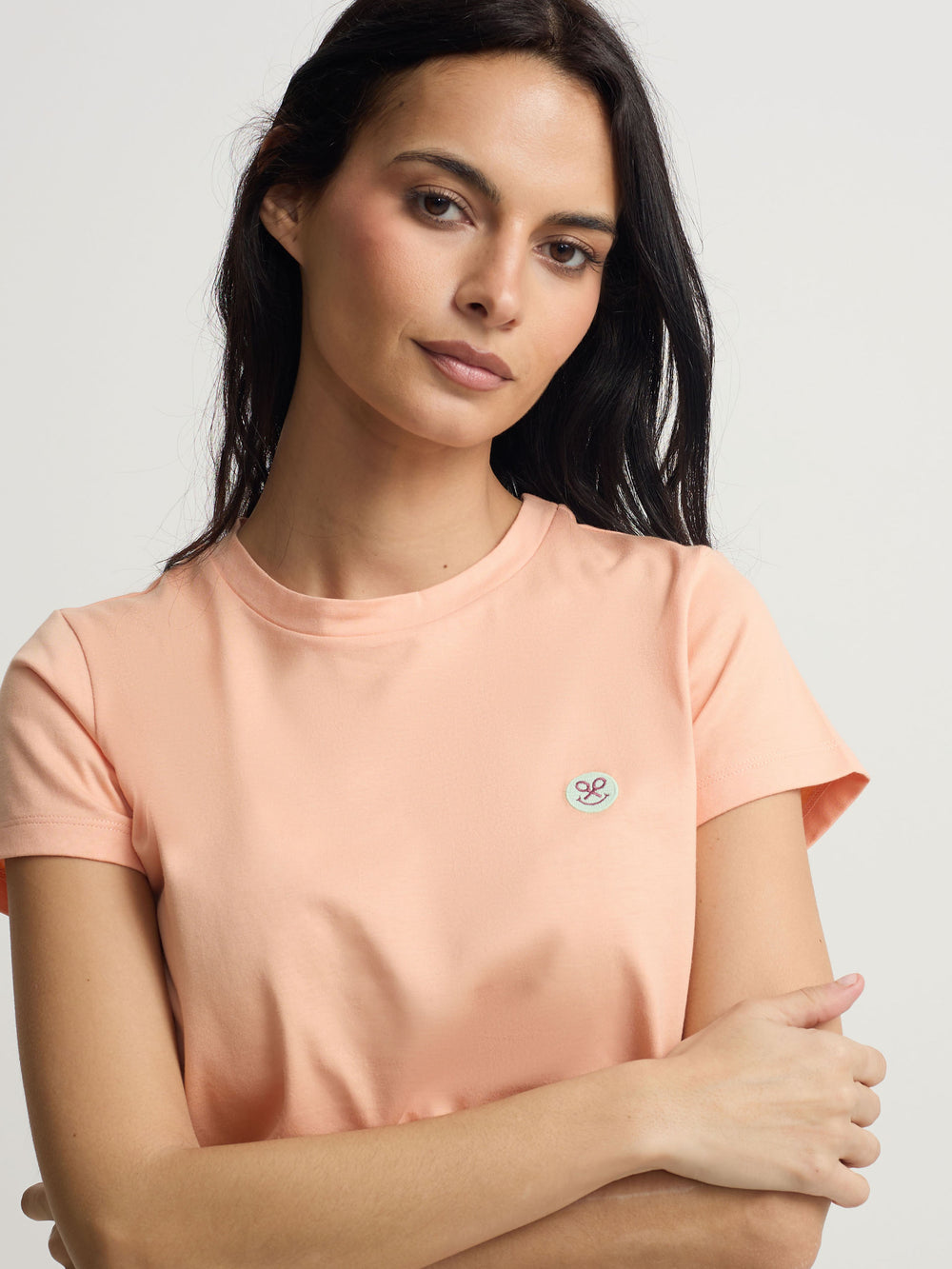 Woman Smile orange print t-shirt