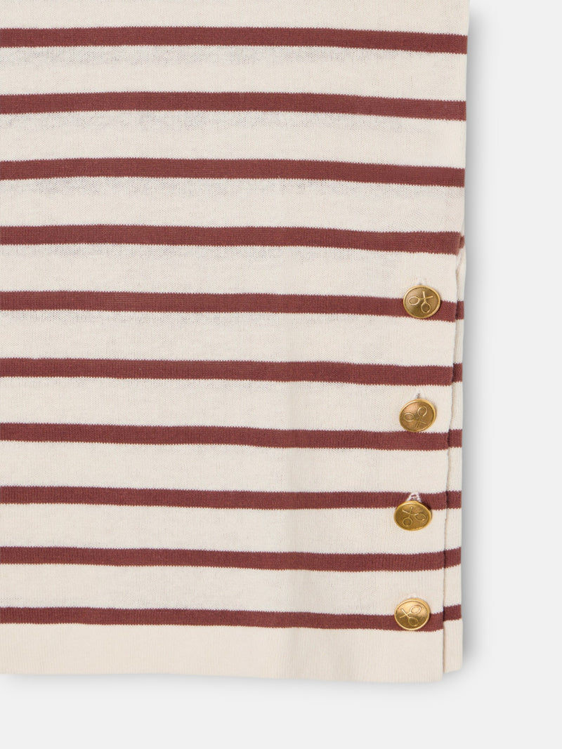 Camiseta punto rayas marrones