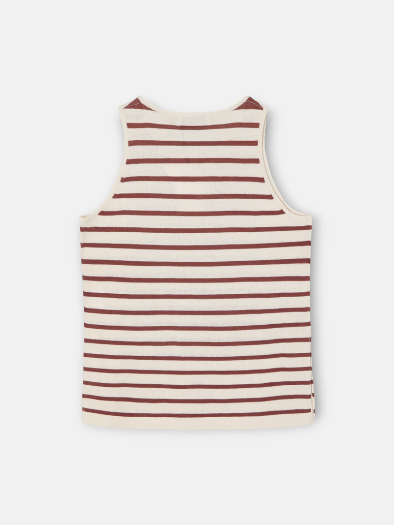 Camiseta punto rayas marrones