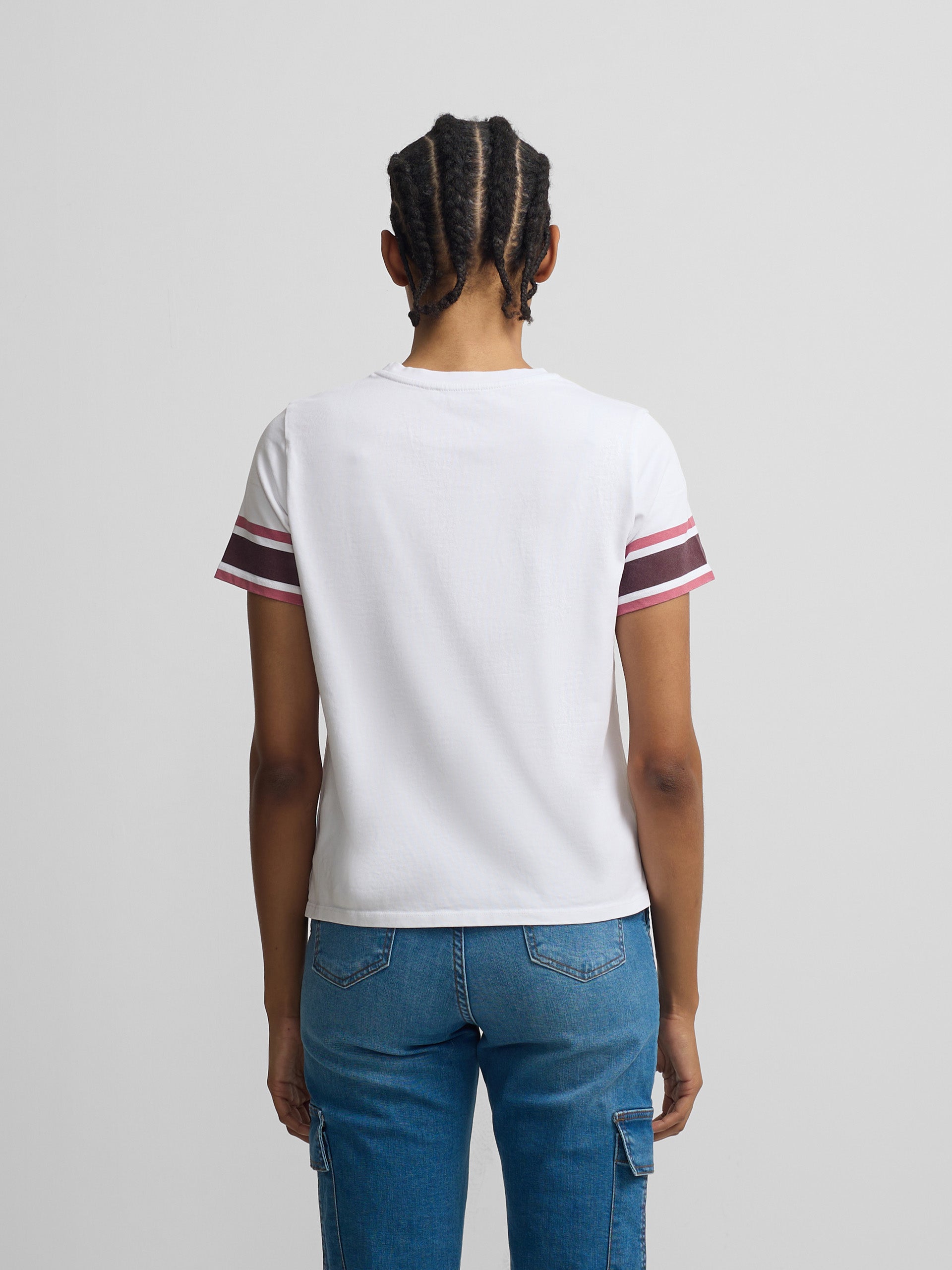 Camiseta woman escudo banda rosa