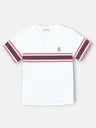 T-shirt mulher emblema faixa rosa