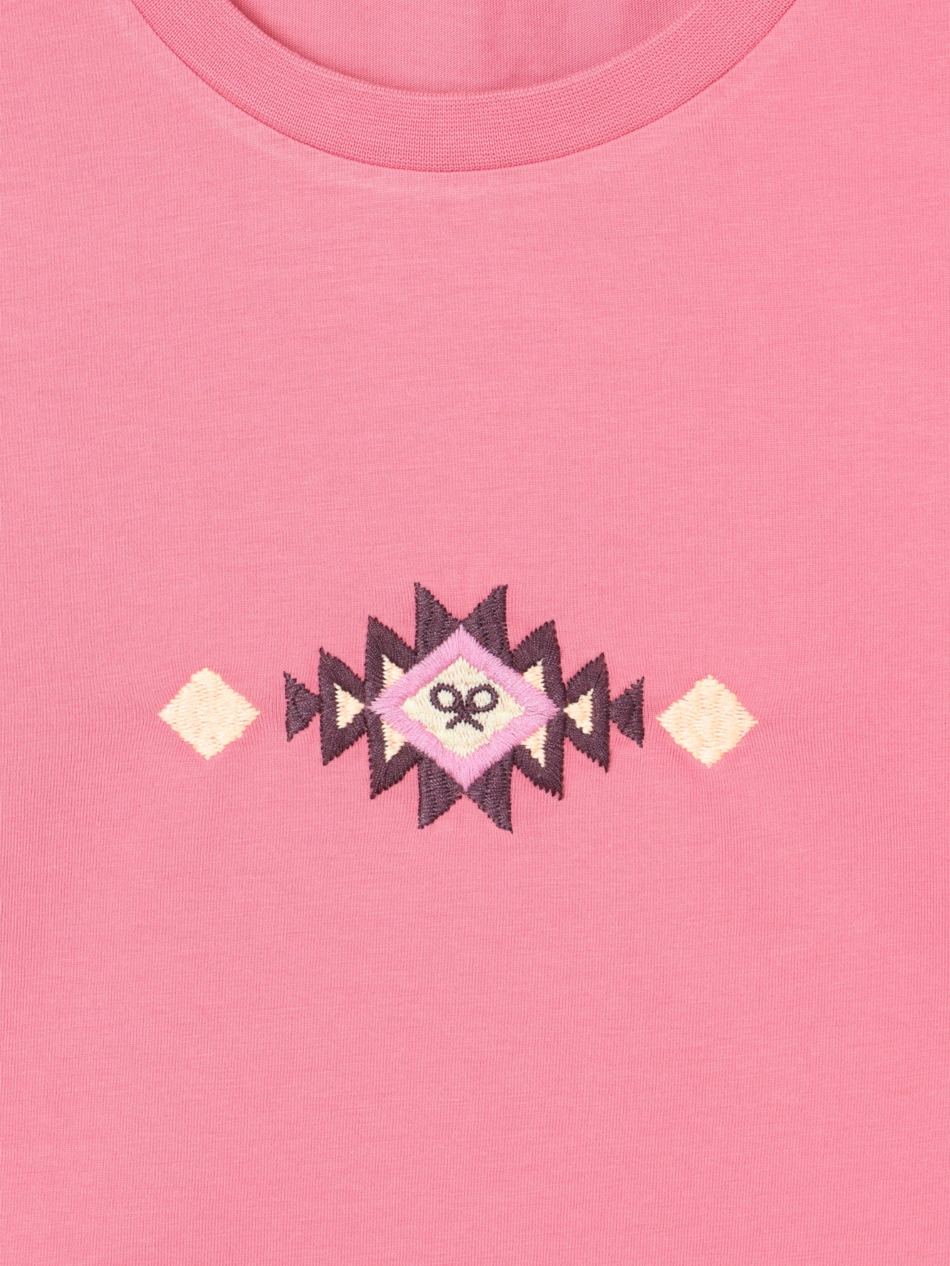 Camiseta woman bordados ikat rosa