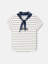 T-shirt mulher com aplique silbon bandana roxa