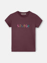 Camiseta woman silbon garabateado morada