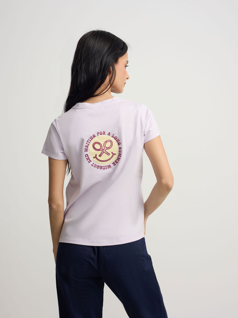 Camiseta woman smile estampado morada